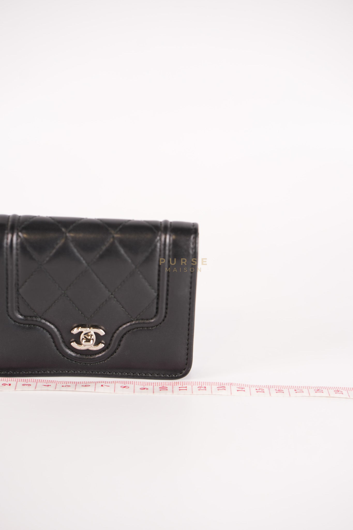 Matelasse Lambskin Leather Flap Cardholder Silver Hardware Series 24 | Purse Maison Luxury Bags Shop