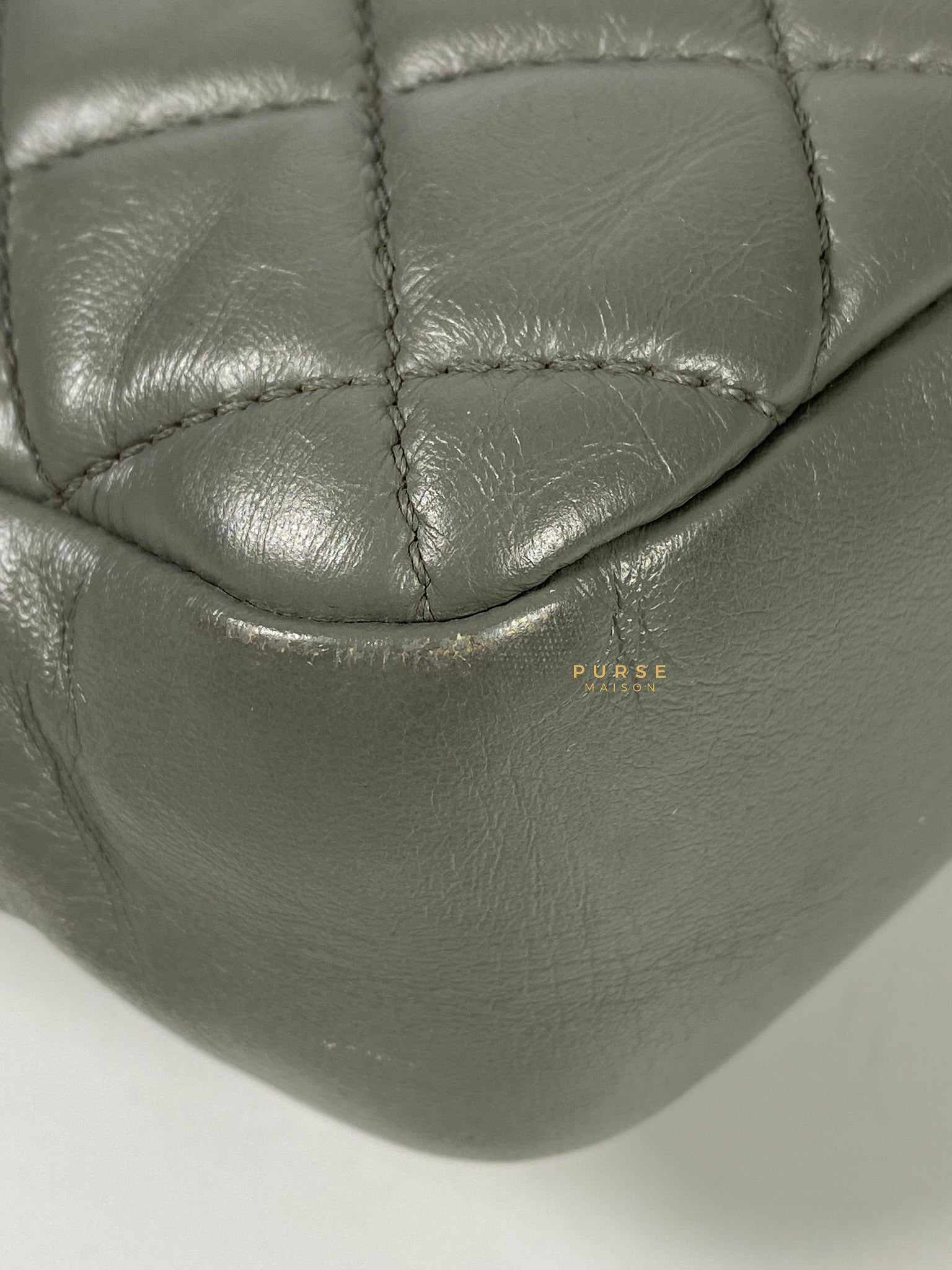 Chanel Medium Coco Rain Flap Lambskin Silver Hardware Series 13 (Gray)