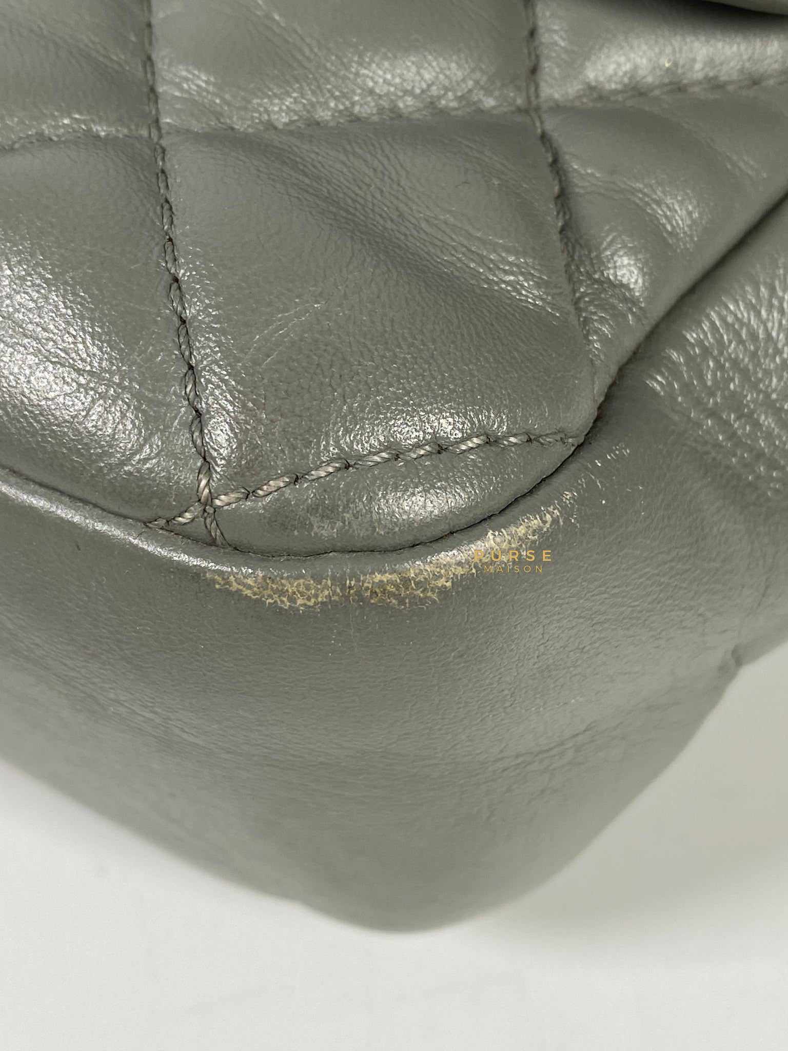 Chanel Medium Coco Rain Flap Lambskin Silver Hardware Series 13 (Gray)