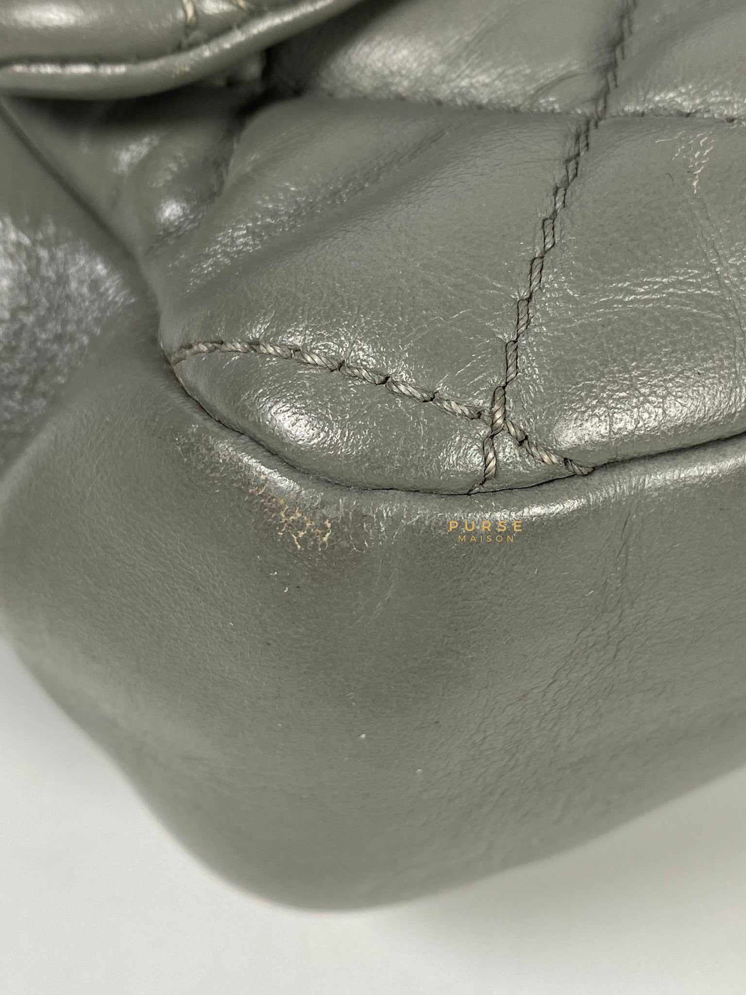 Chanel Medium Coco Rain Flap Lambskin Silver Hardware Series 13 (Gray)