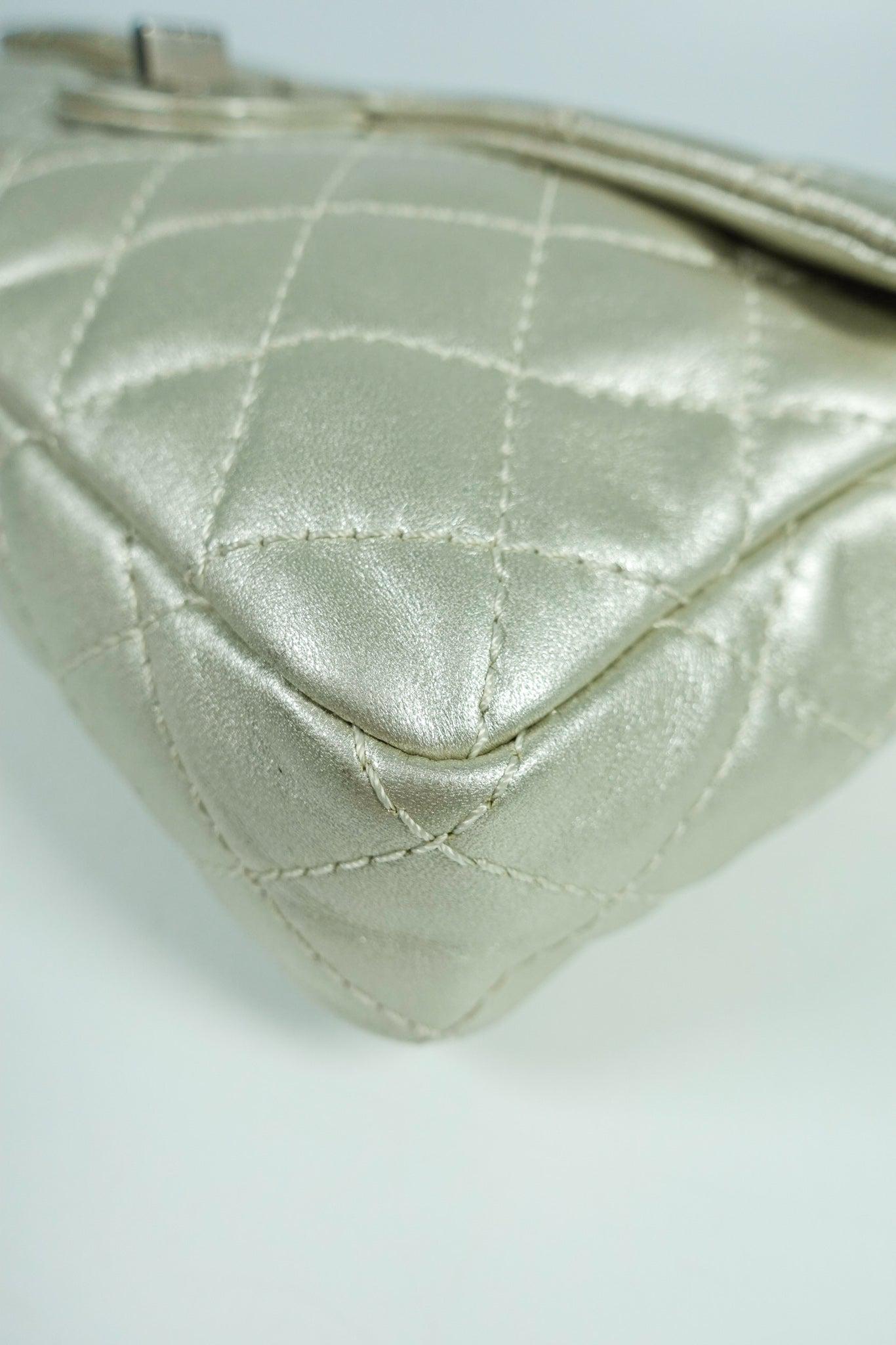 Chanel Metallic Silver Quilted Calfskin Reissue Clutch (Series 12)