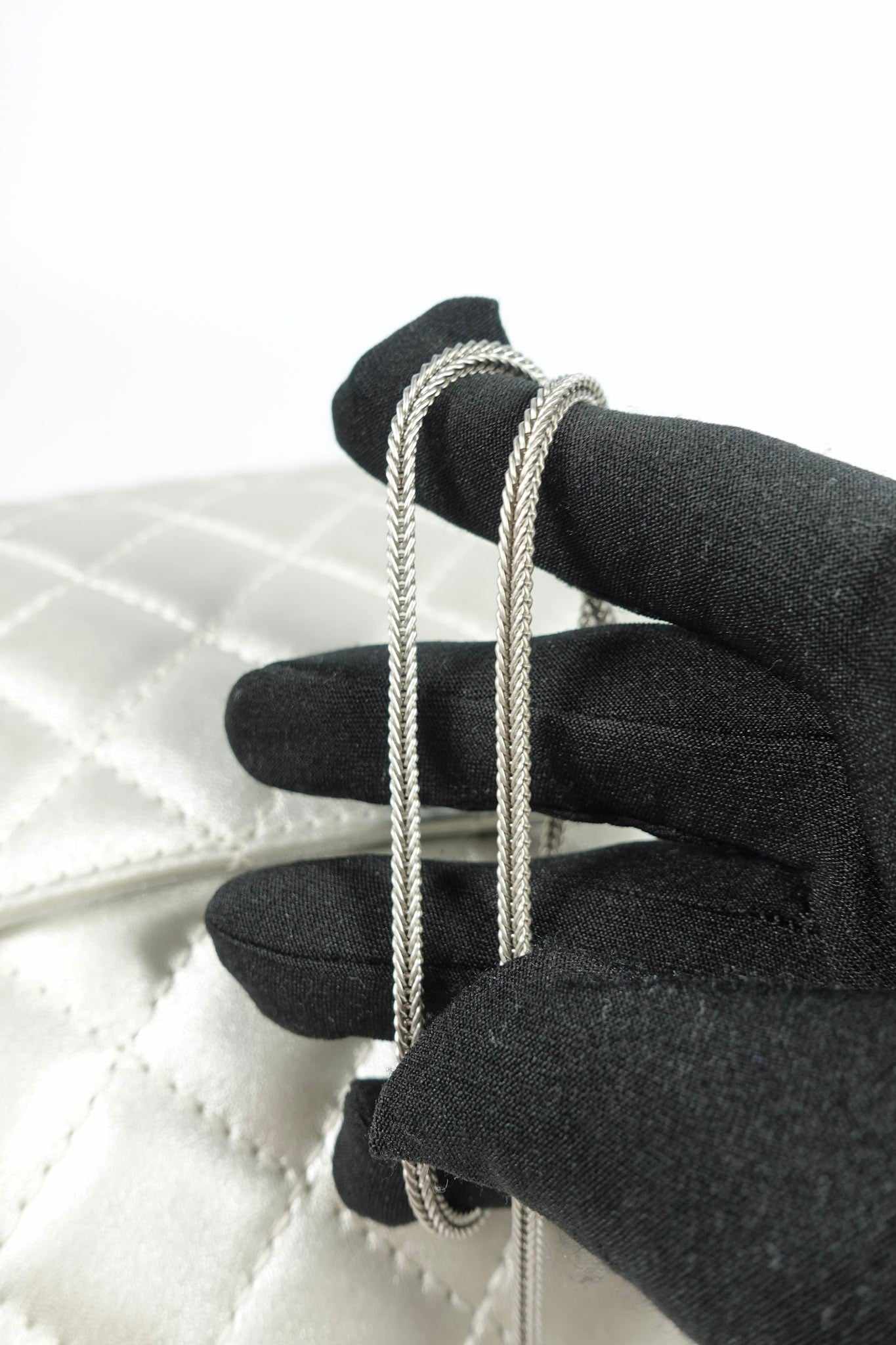 Chanel Metallic Silver Quilted Calfskin Reissue Clutch (Series 12)