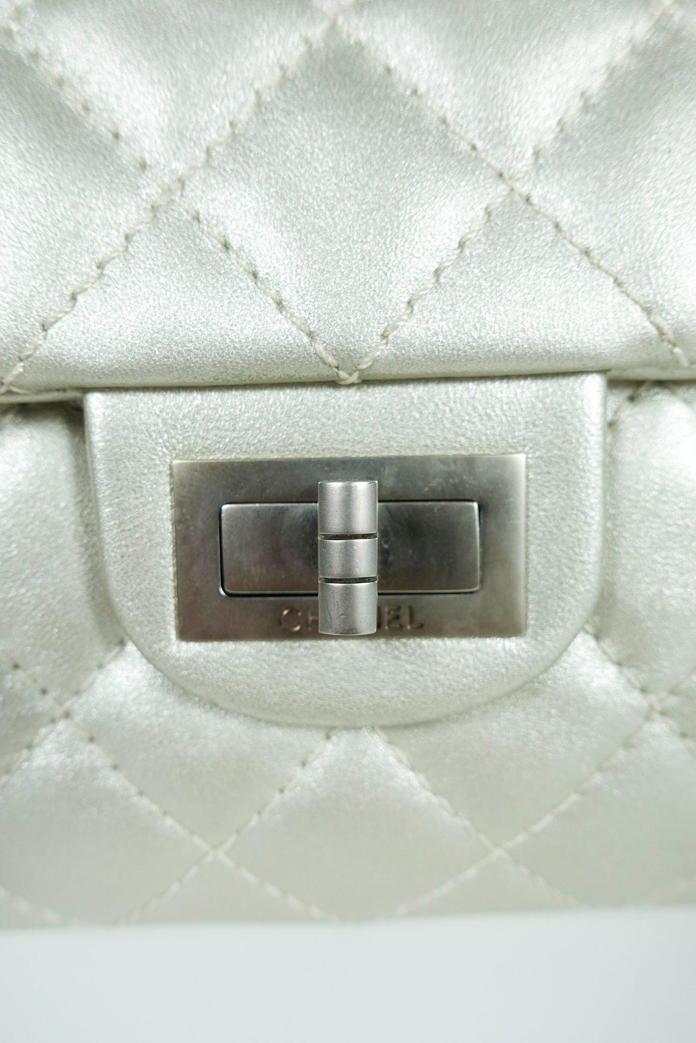 Chanel Metallic Silver Quilted Calfskin Reissue Clutch (Series 12)