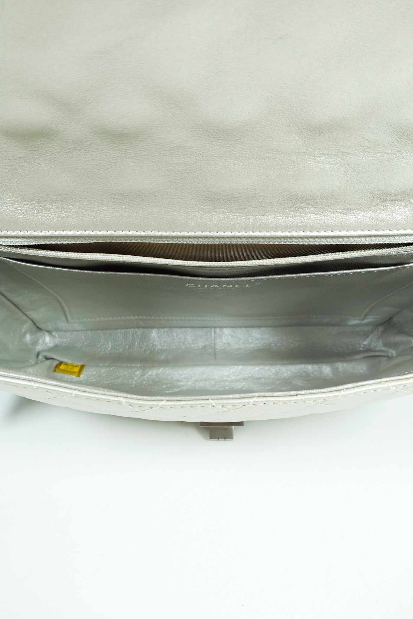 Chanel Metallic Silver Quilted Calfskin Reissue Clutch (Series 12)