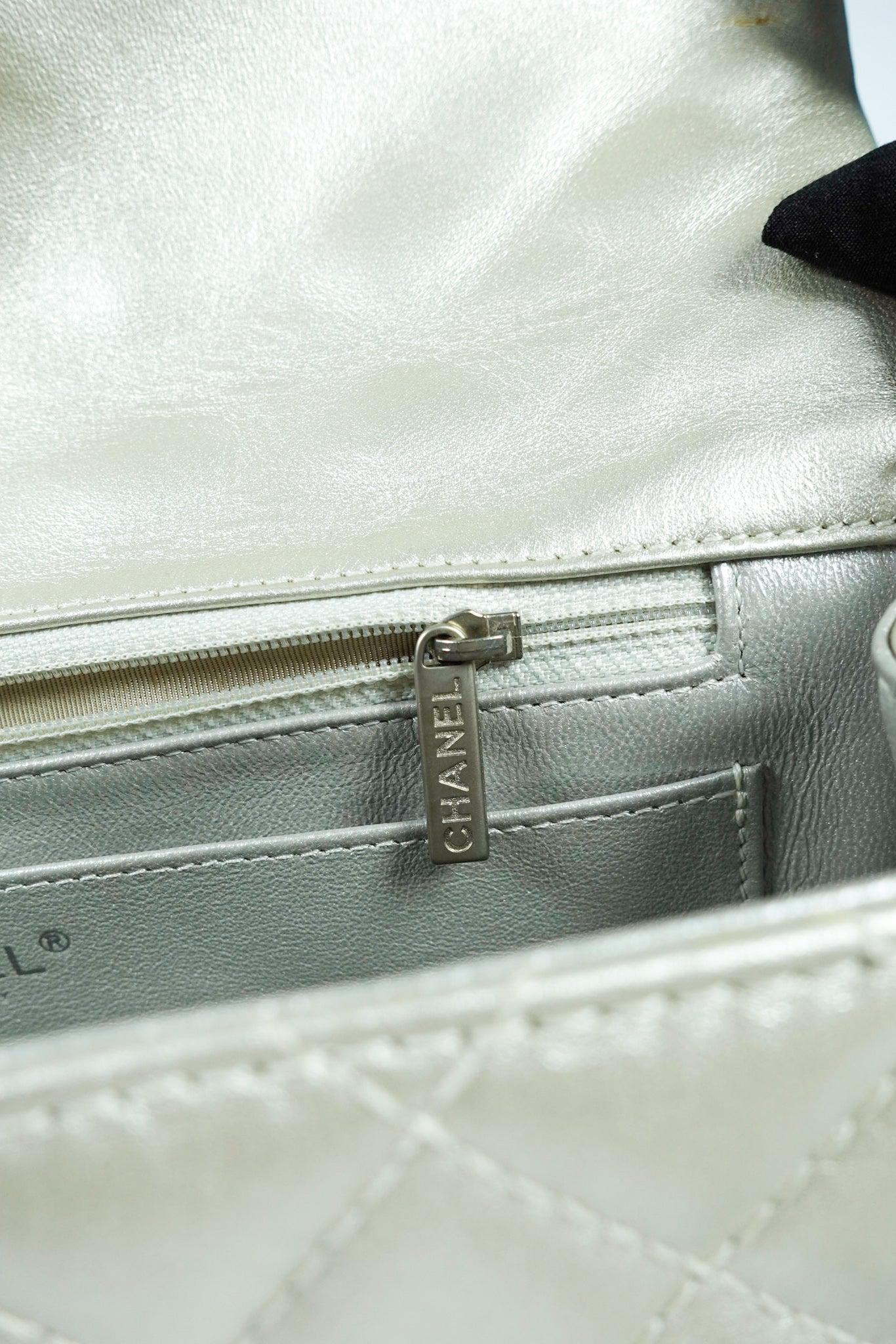 Chanel Metallic Silver Quilted Calfskin Reissue Clutch (Series 12)