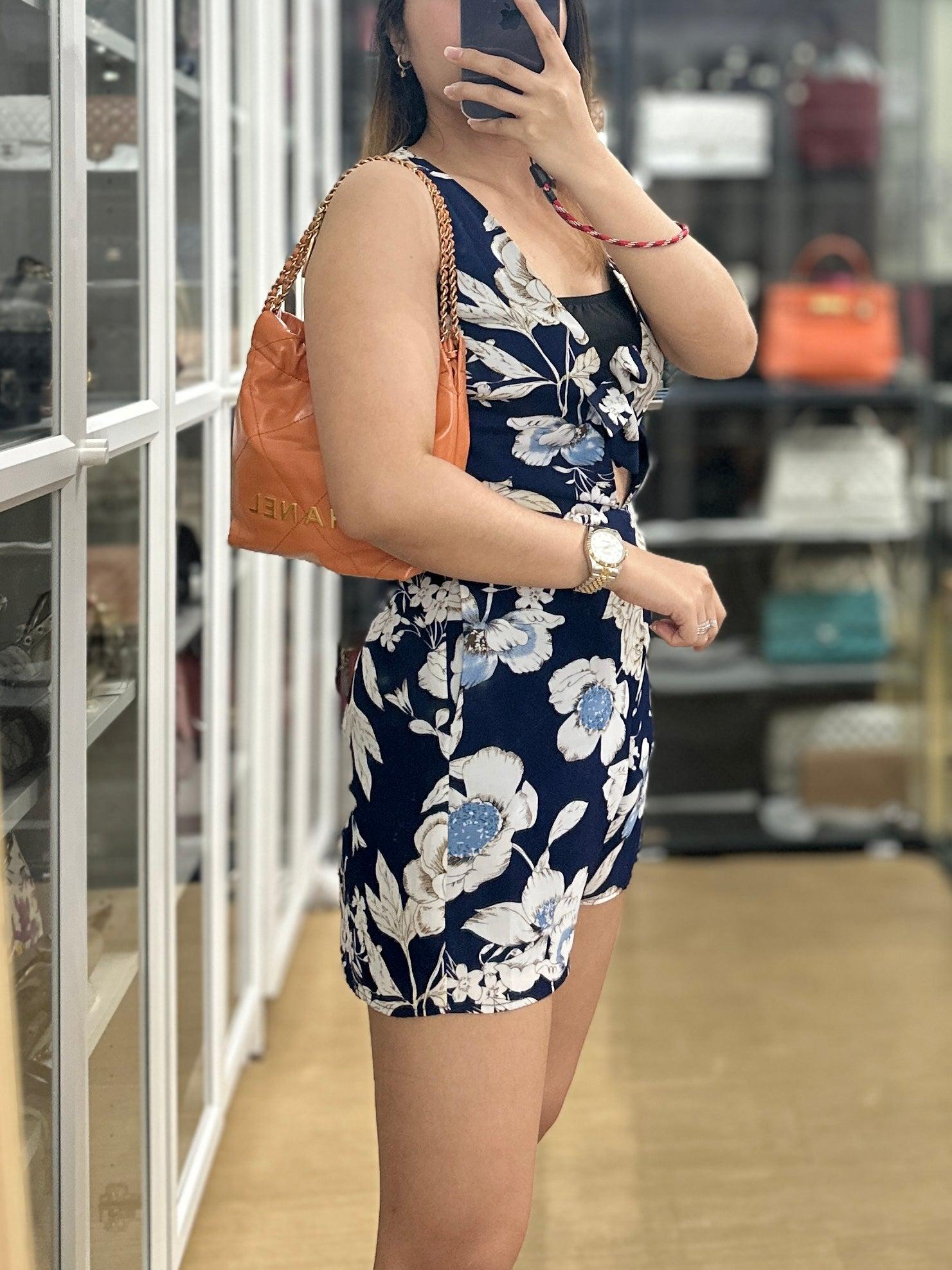 Chanel Mini 22 Shiny Calfskin 23A Gold/Tan (Microchip)