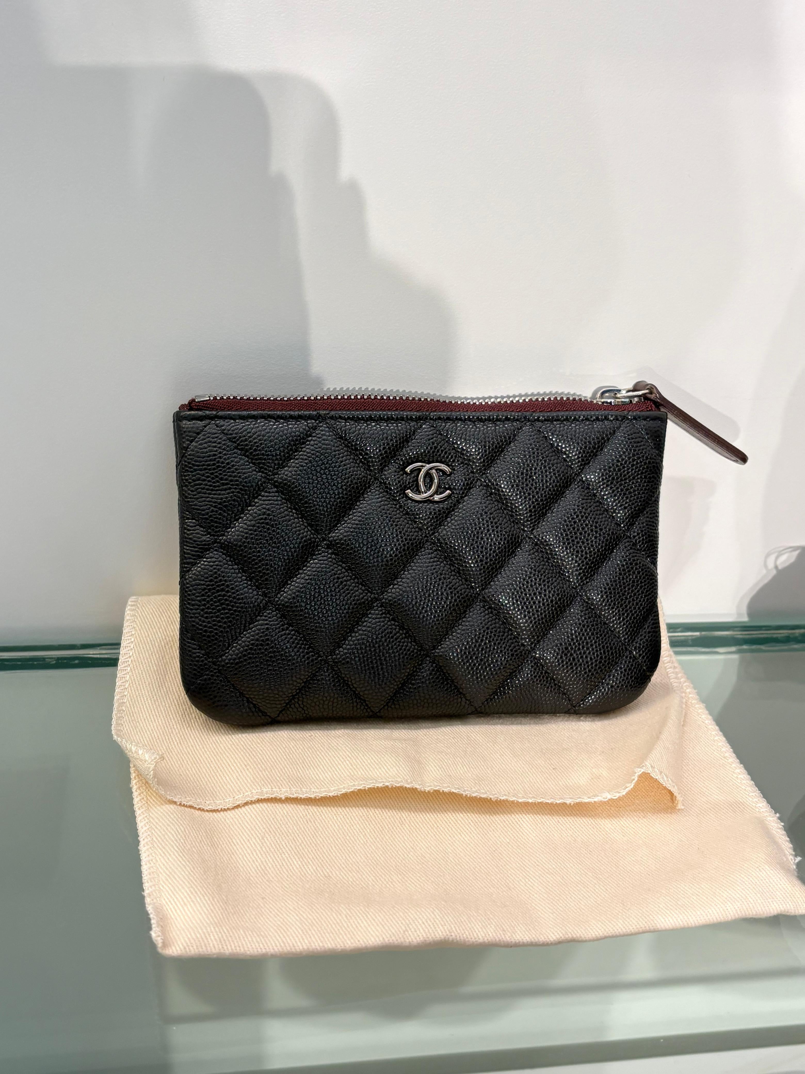 CHANEL MINI O- CASE ZIP POUCH IN BLACK CAVIAR SERIES 29 | Purse Maison Luxury Bags Shop