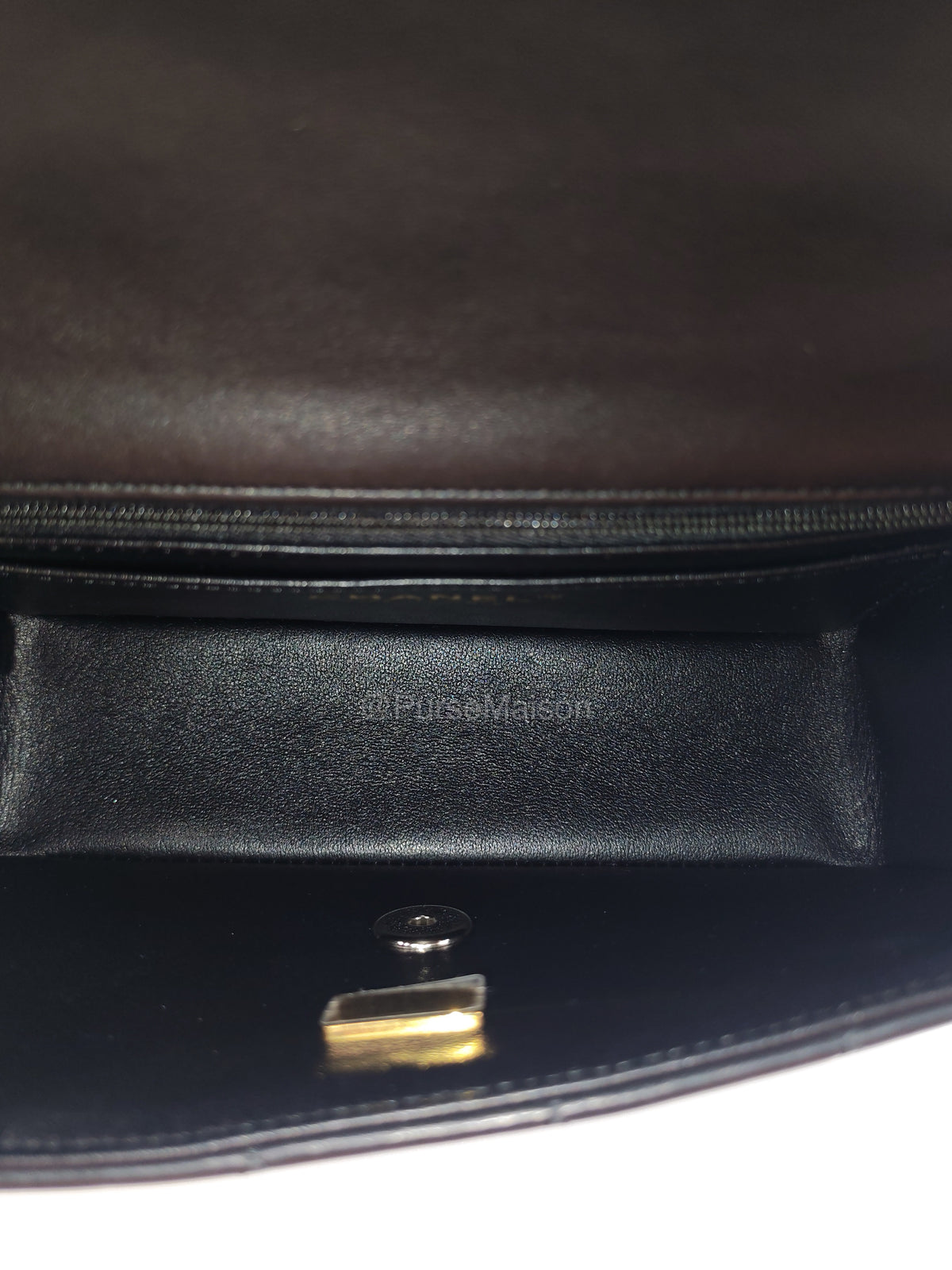 Chanel Mini Rectangle in Black Lambskin Leather Light Gold Hardware(Microchip) | Purse Maison Luxury Bags Shop