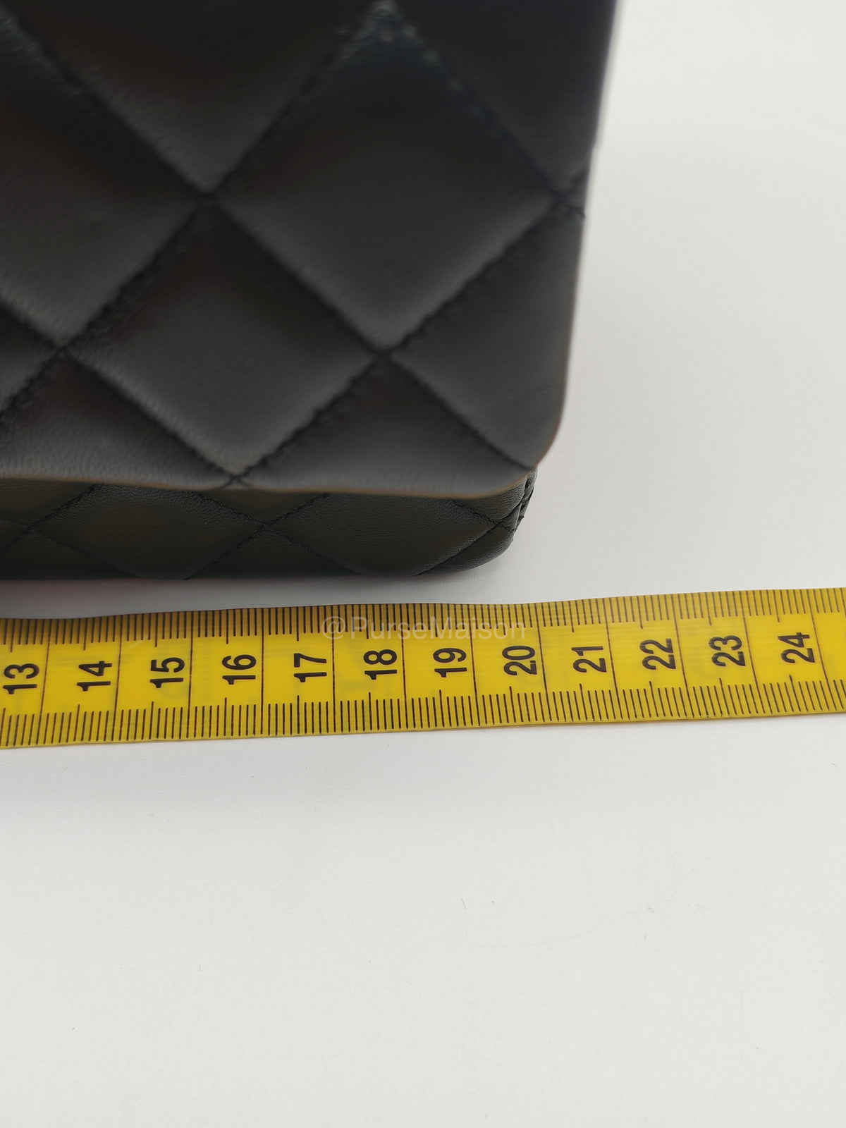 Chanel Mini Rectangle in Black Lambskin Leather Light Gold Hardware(Microchip) | Purse Maison Luxury Bags Shop