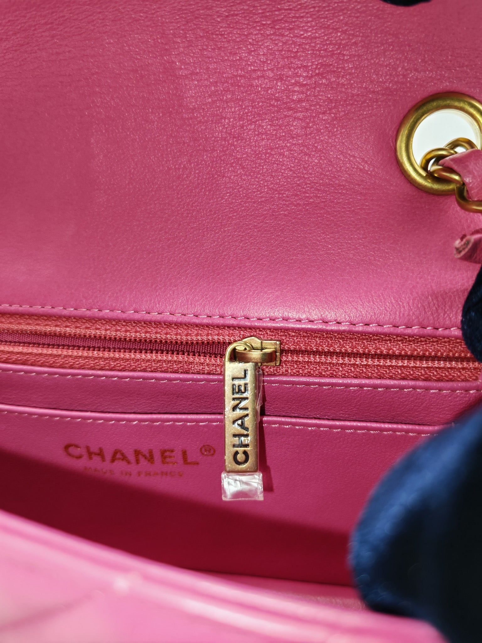 Mini Rectangle in Pink Chevron Quilted Lambskin Leather in Gold Hardware (Series 21) | Purse Maison Luxury Bags Shop