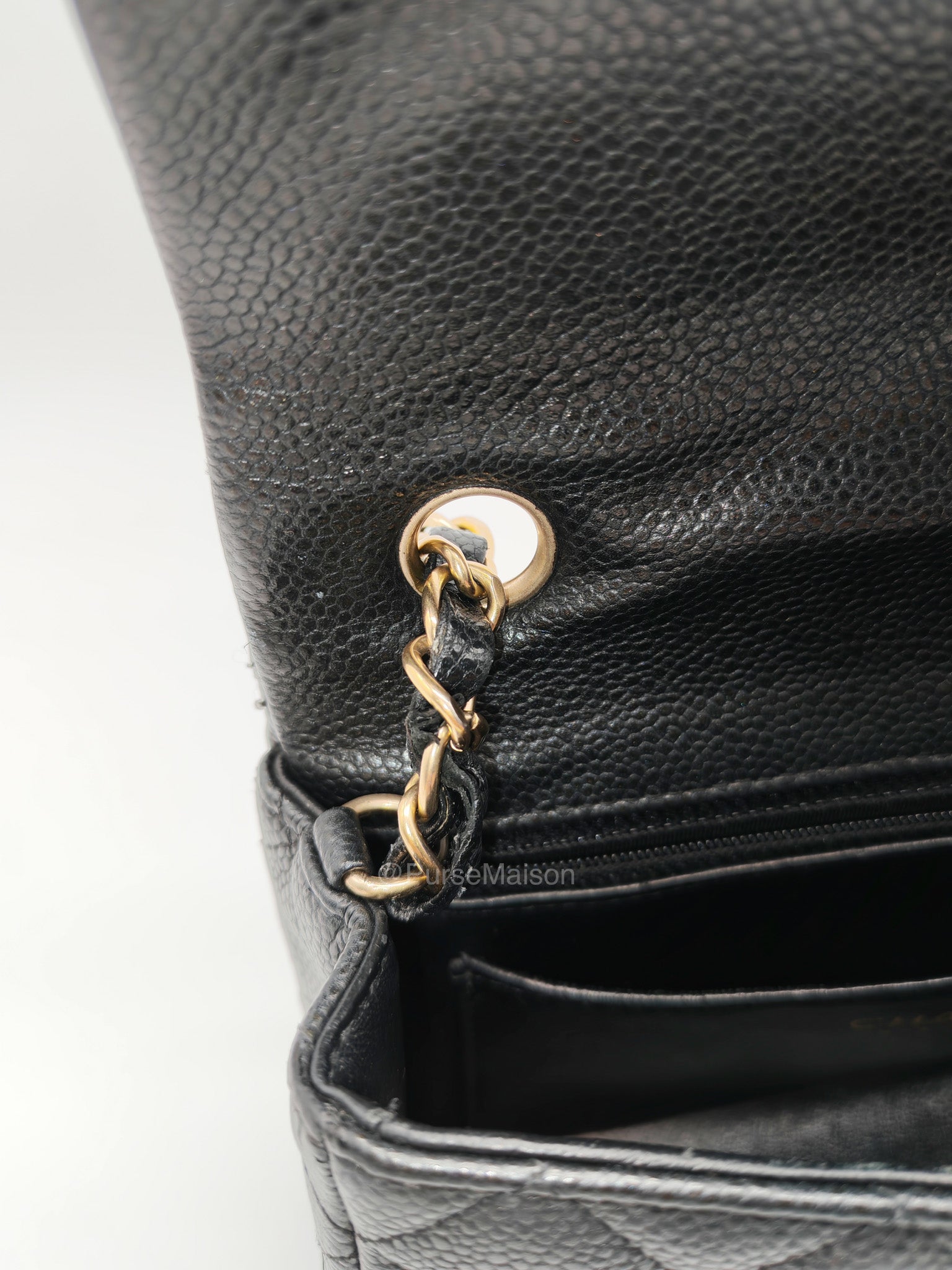 Chanel Mini Rectangular Classic Flap Bag in Black Quilted Caviar Leather and Gold Hardware Series 20 | Purse Maison Luxury Bags Shop