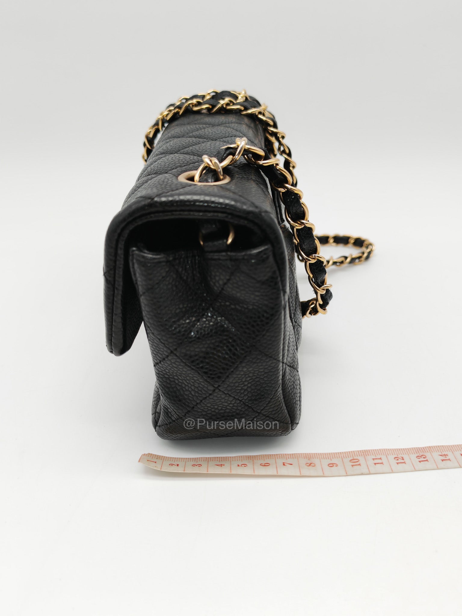 Chanel Mini Rectangular Classic Flap Bag in Black Quilted Caviar Leather and Gold Hardware Series 20 | Purse Maison Luxury Bags Shop