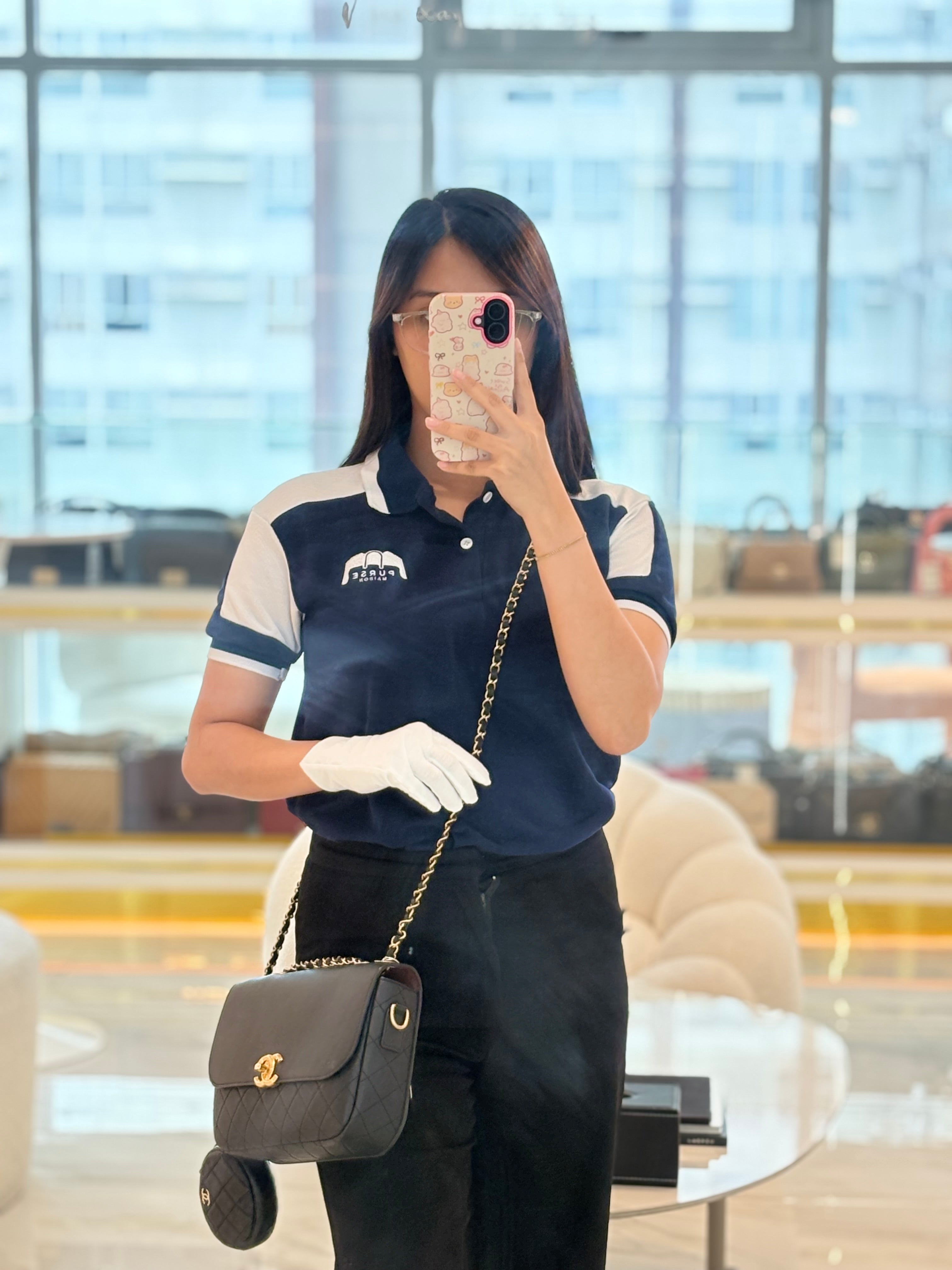 Chanel Multi-Pouching Flap Bag with Coin Purse in Black Calfskin Leather and Aged Gold Hardware Series 28 | Purse Maison Luxury Bags Shop