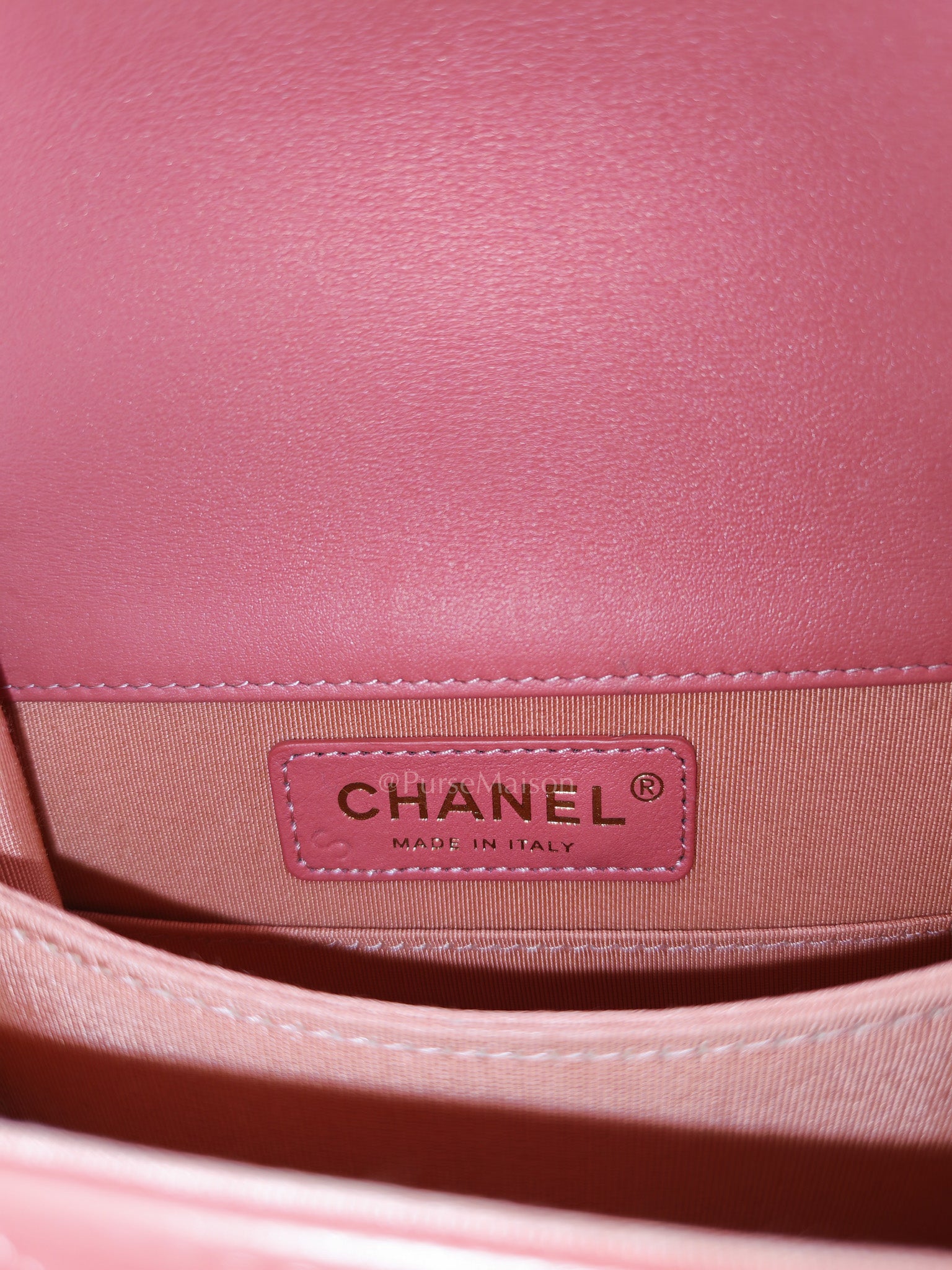 North South Boy Bag in Pink Lambskin Leather and Light Gold Hardware Series 29 | Purse Maison Luxury Bags Shop