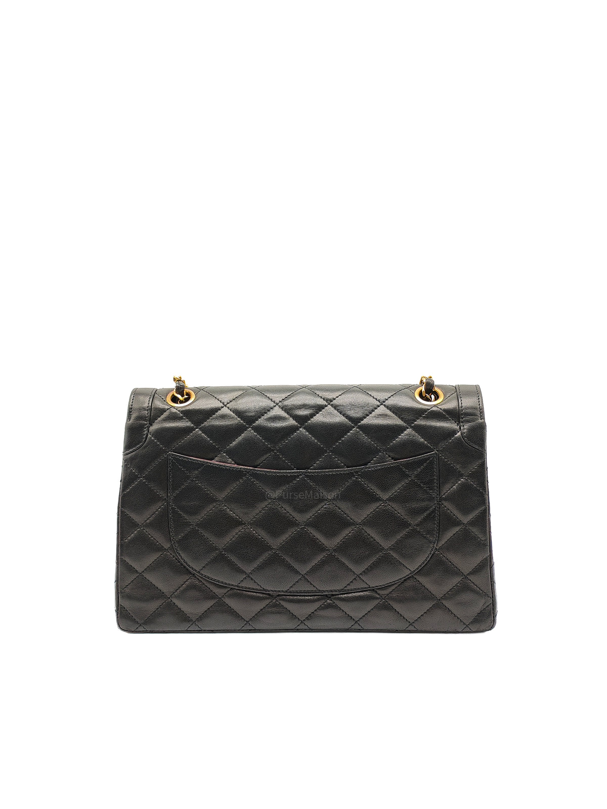 Chanel Paris Limited Edition Double Flap Bag Medium in Black Lambskin Leather Mix Hardware (Series 3) | Purse Maison Luxury Bags Shop