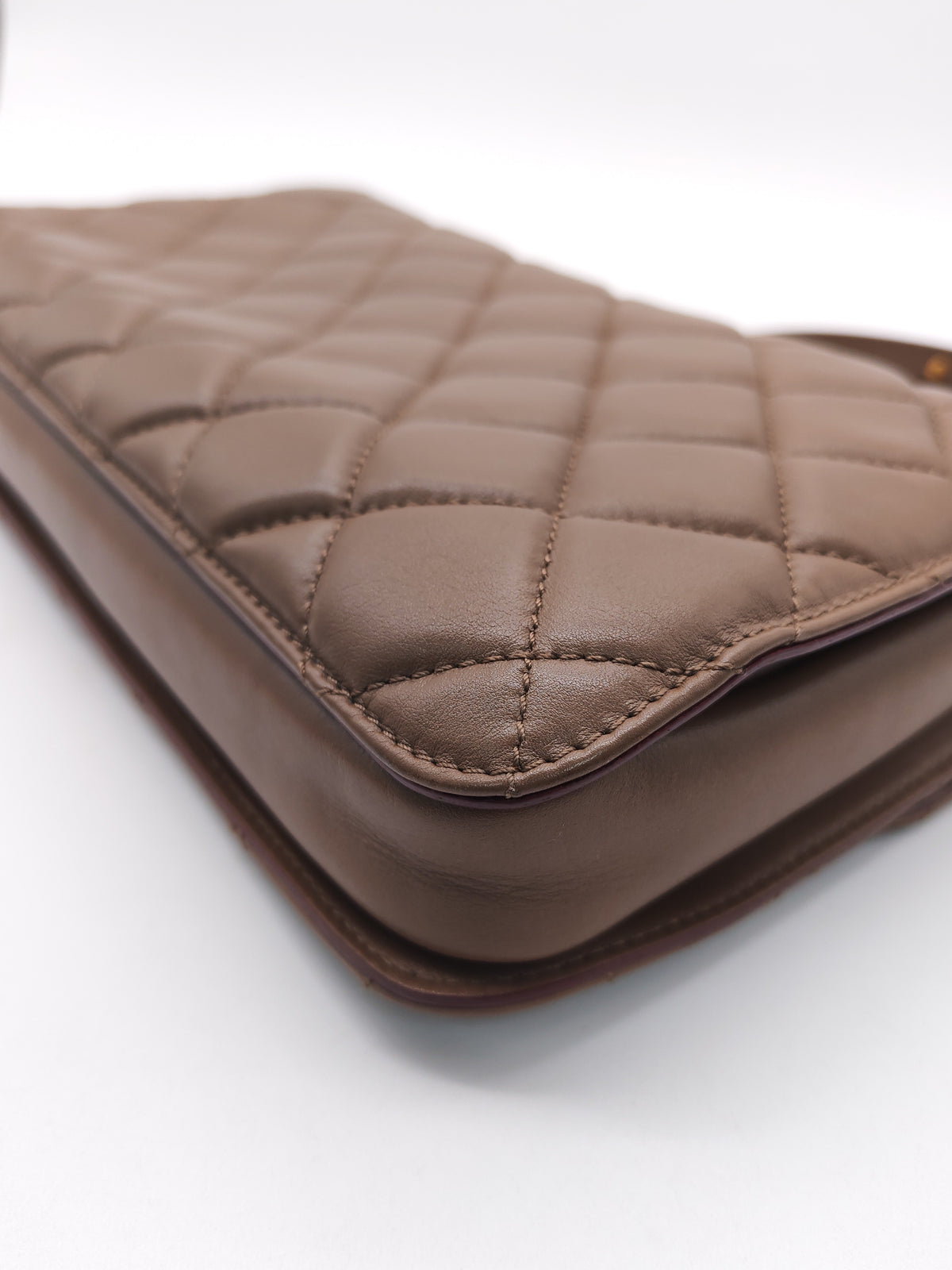 Chanel Perfect Edge Flap Brown Lambskin Series 16 | Purse Maison Luxury Bags Shop