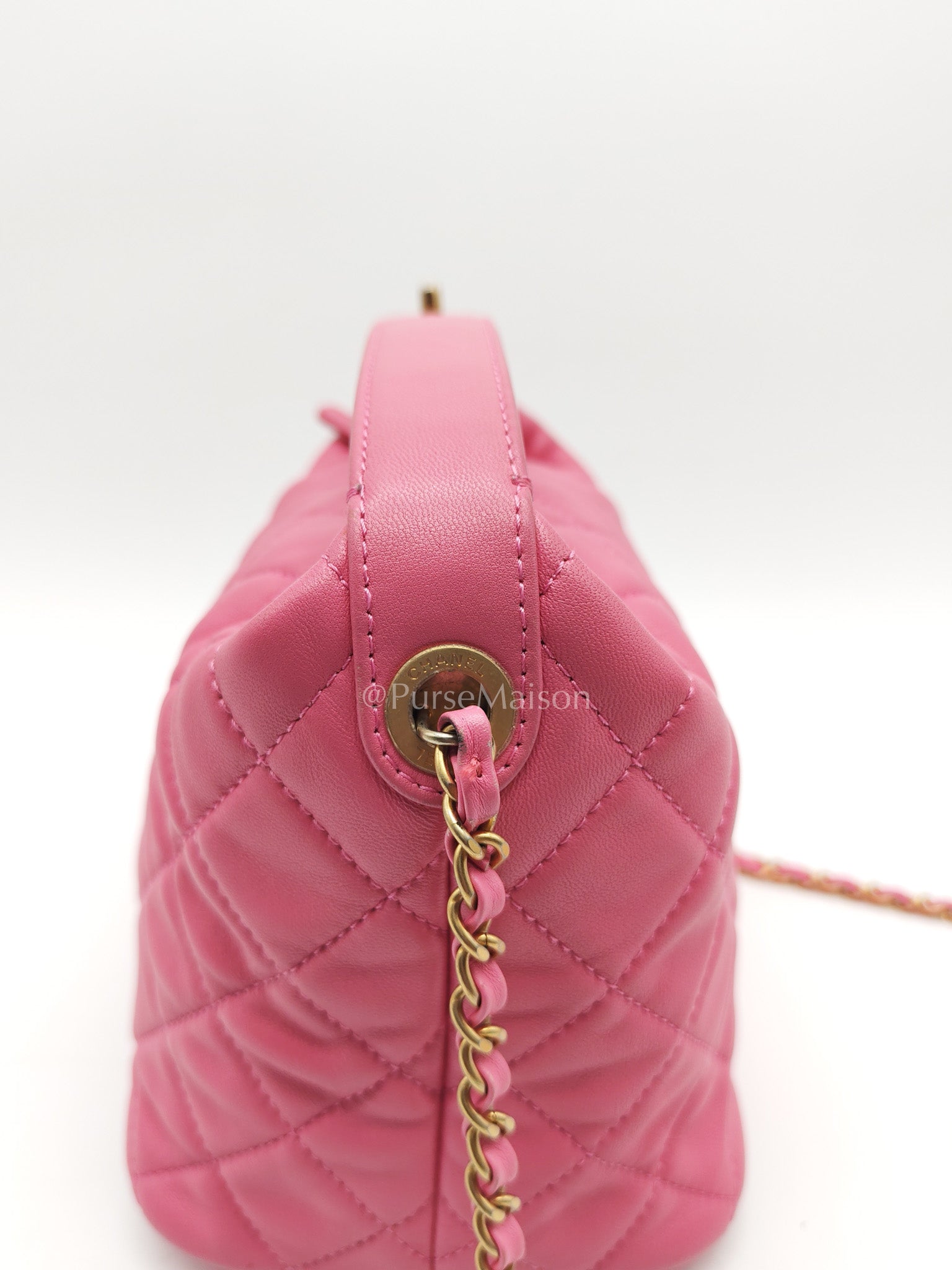 Chanel Perfect Meeting Small in Pink Quilted Lambskin Leather and Aged Gold Hardware Series 29 | Purse Maison Luxury Bags Shop