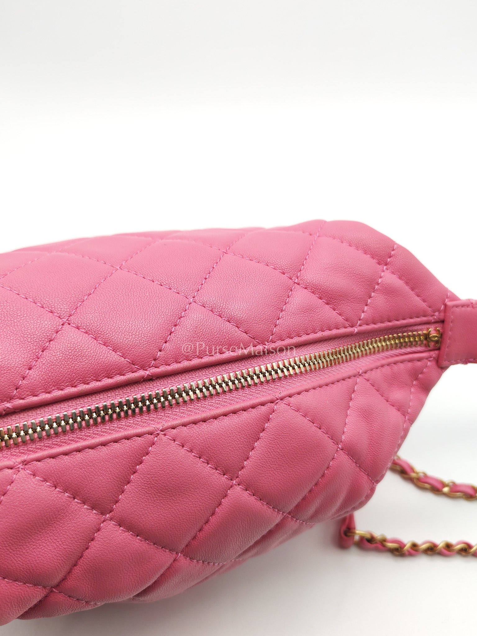 Chanel Perfect Meeting Small in Pink Quilted Lambskin Leather and Aged Gold Hardware Series 29 | Purse Maison Luxury Bags Shop