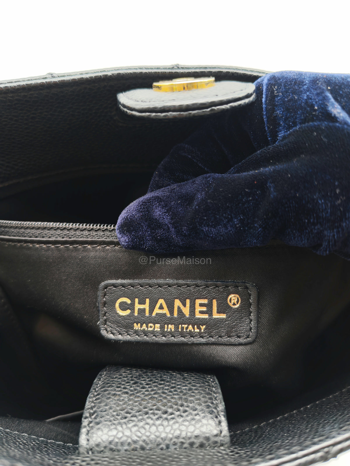 Chanel Petite Shopping Tote (PST) in Black Caviar Leather and Gold Hardware Series 14 | Purse Maison Luxury Bags Shop