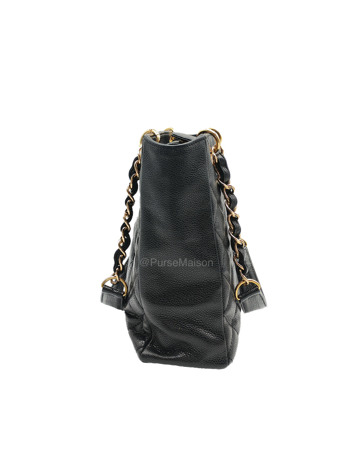 Chanel Petite Shopping Tote (PST) in Black Caviar Leather and Gold Hardware Series 14 | Purse Maison Luxury Bags Shop