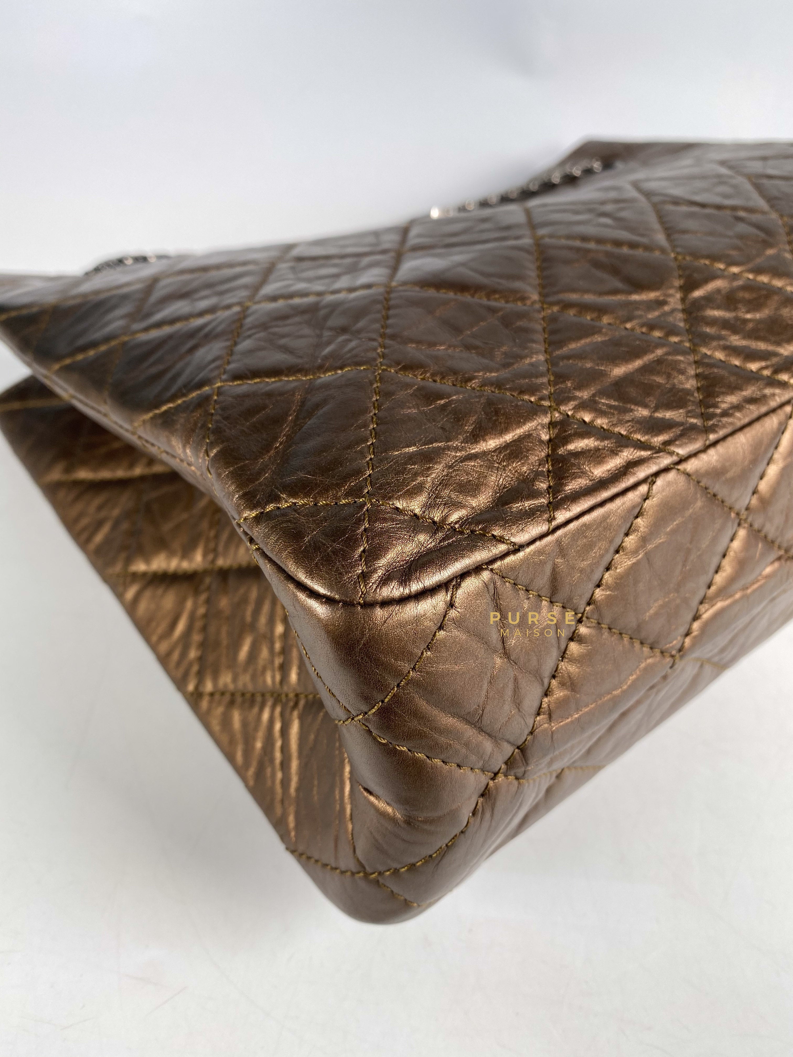 Chanel Reissue Bronze Quilted Distressed Calfskin Leather Tote Bag Series 12 | Purse Maison Luxury Bags Shop