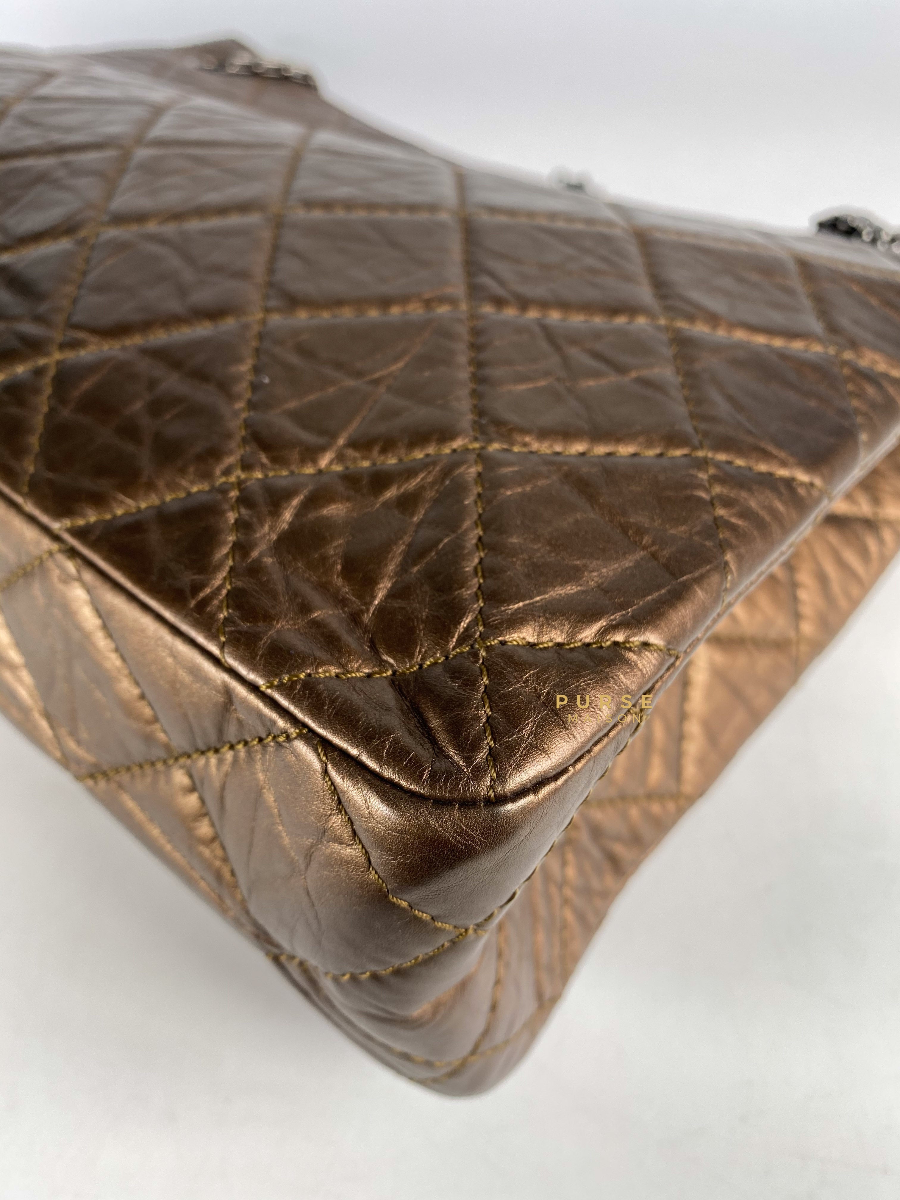 Chanel Reissue Bronze Quilted Distressed Calfskin Leather Tote Bag Series 12 | Purse Maison Luxury Bags Shop