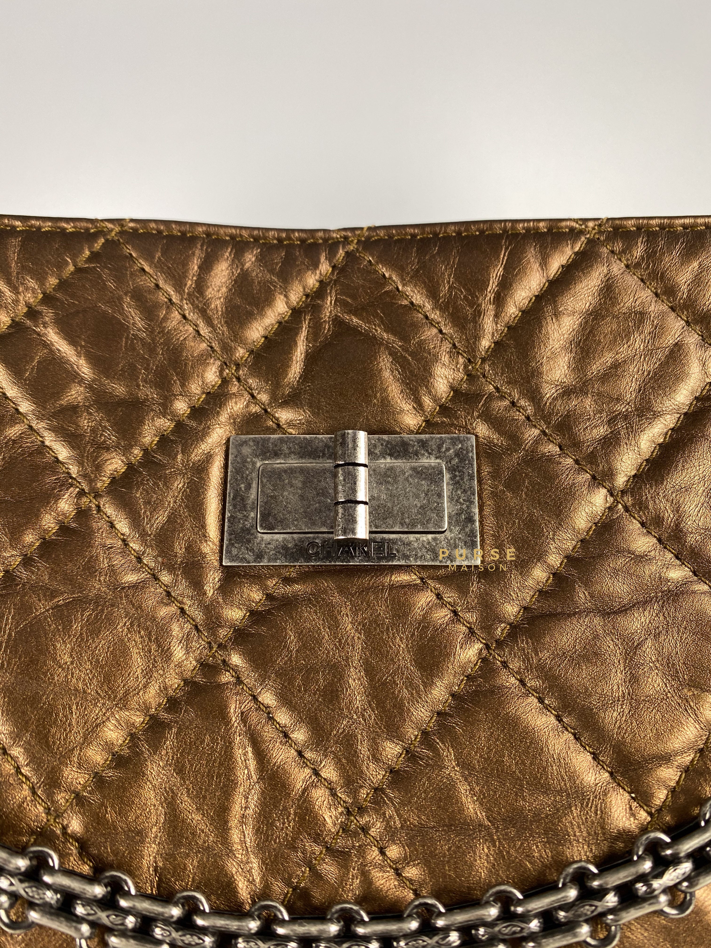 Chanel Reissue Bronze Quilted Distressed Calfskin Leather Tote Bag Series 12 | Purse Maison Luxury Bags Shop
