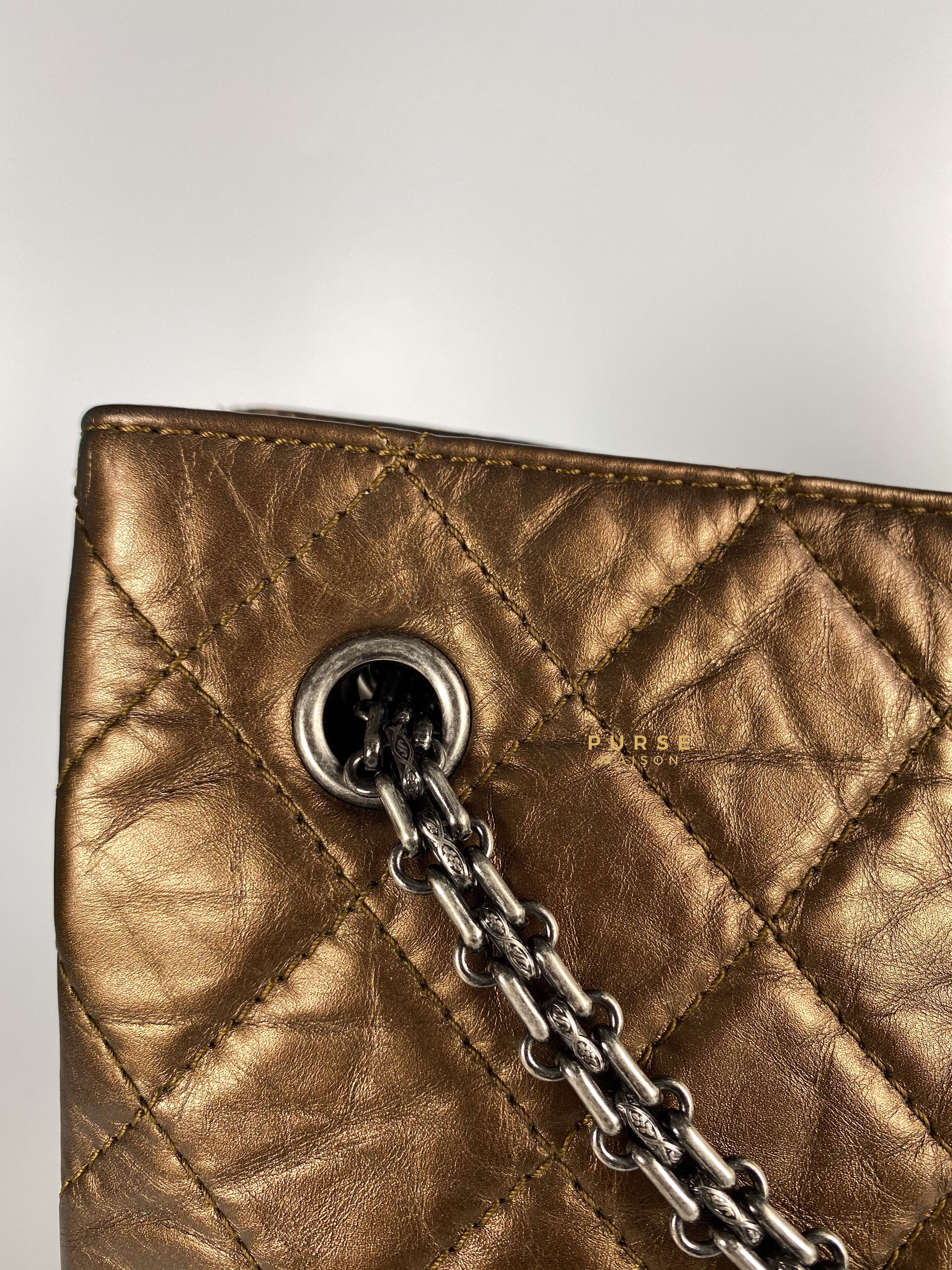 Chanel Reissue Bronze Quilted Distressed Calfskin Leather Tote Bag Series 12 | Purse Maison Luxury Bags Shop