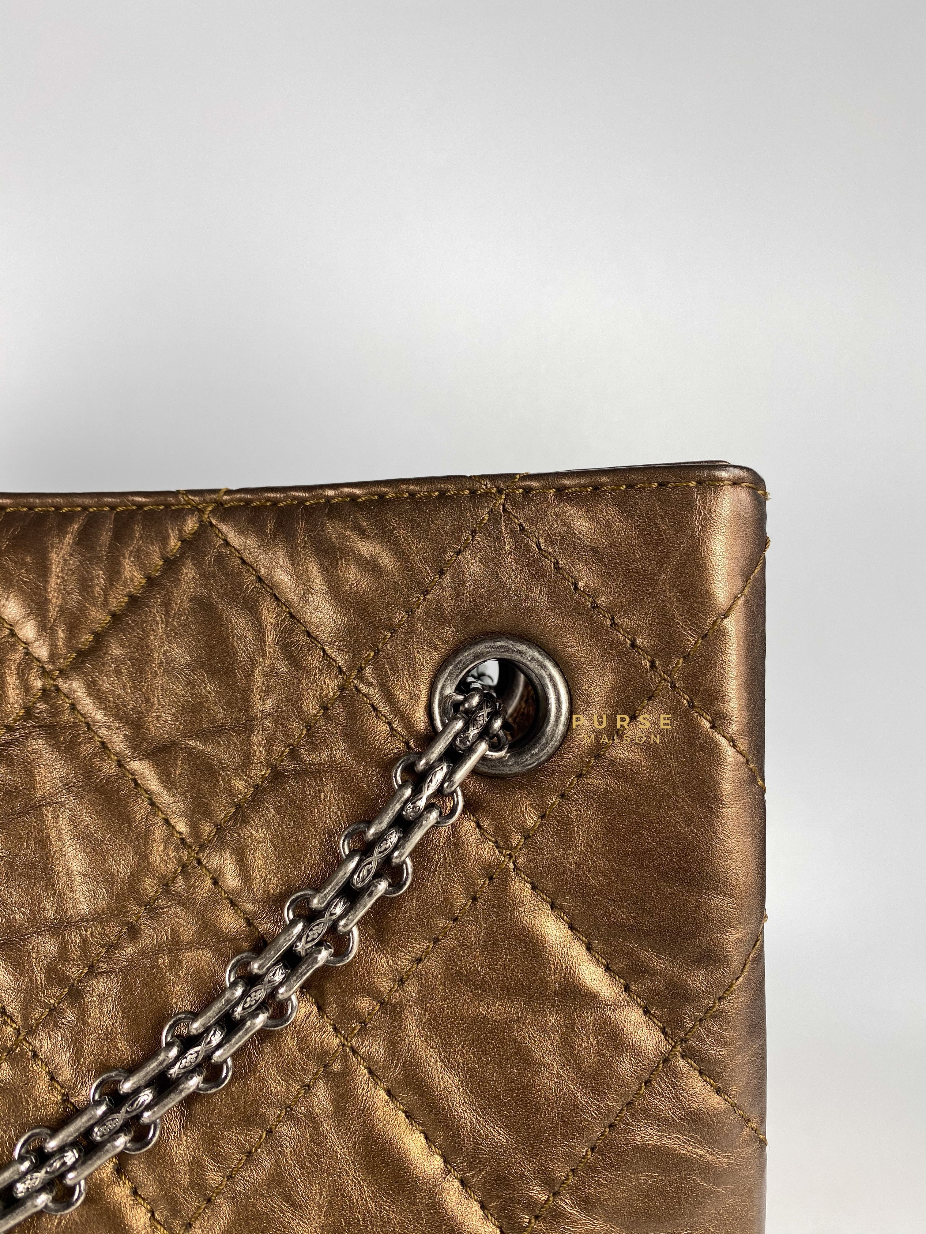 Chanel Reissue Bronze Quilted Distressed Calfskin Leather Tote Bag Series 12 | Purse Maison Luxury Bags Shop