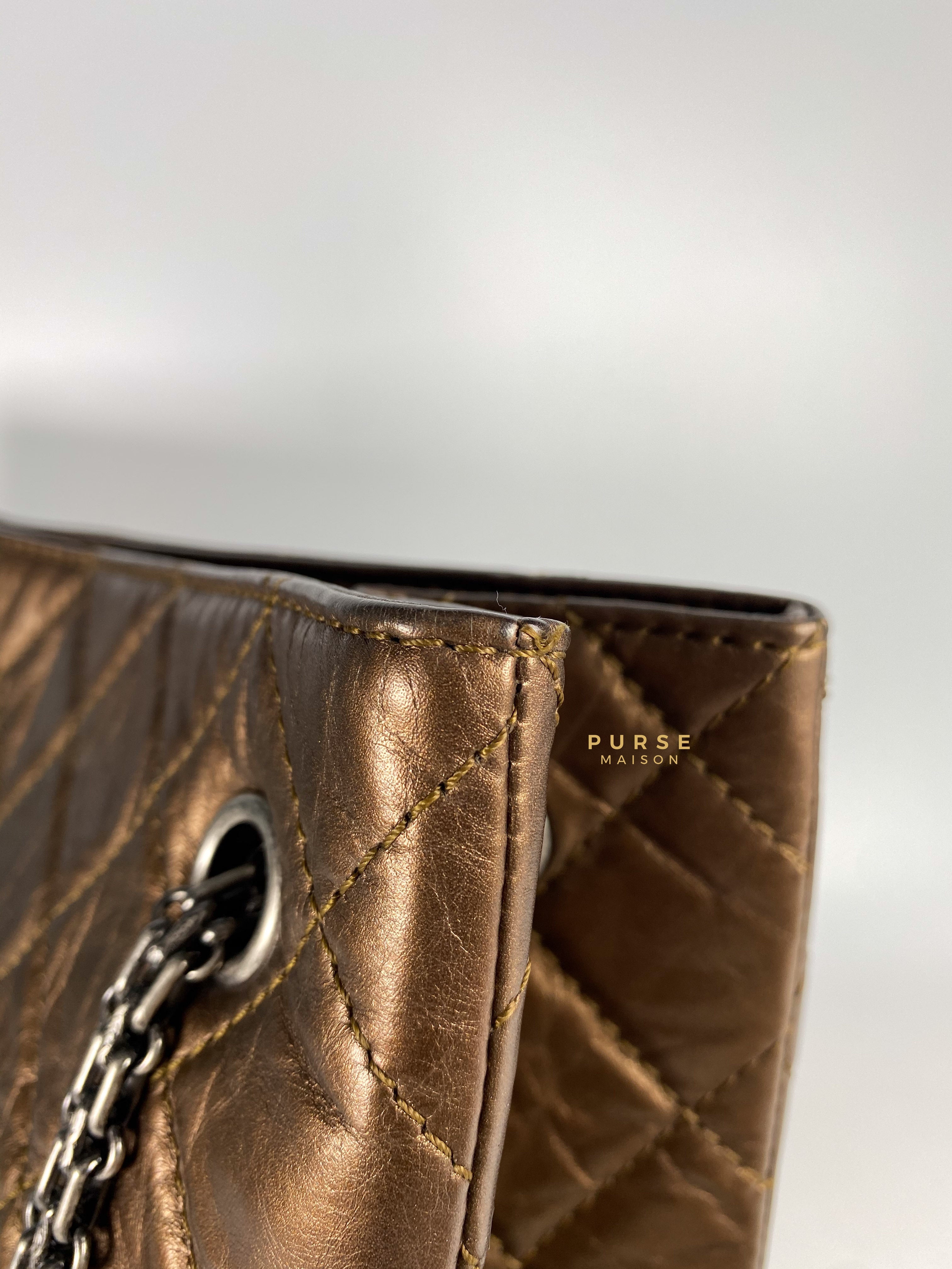 Chanel Reissue Bronze Quilted Distressed Calfskin Leather Tote Bag Series 12 | Purse Maison Luxury Bags Shop
