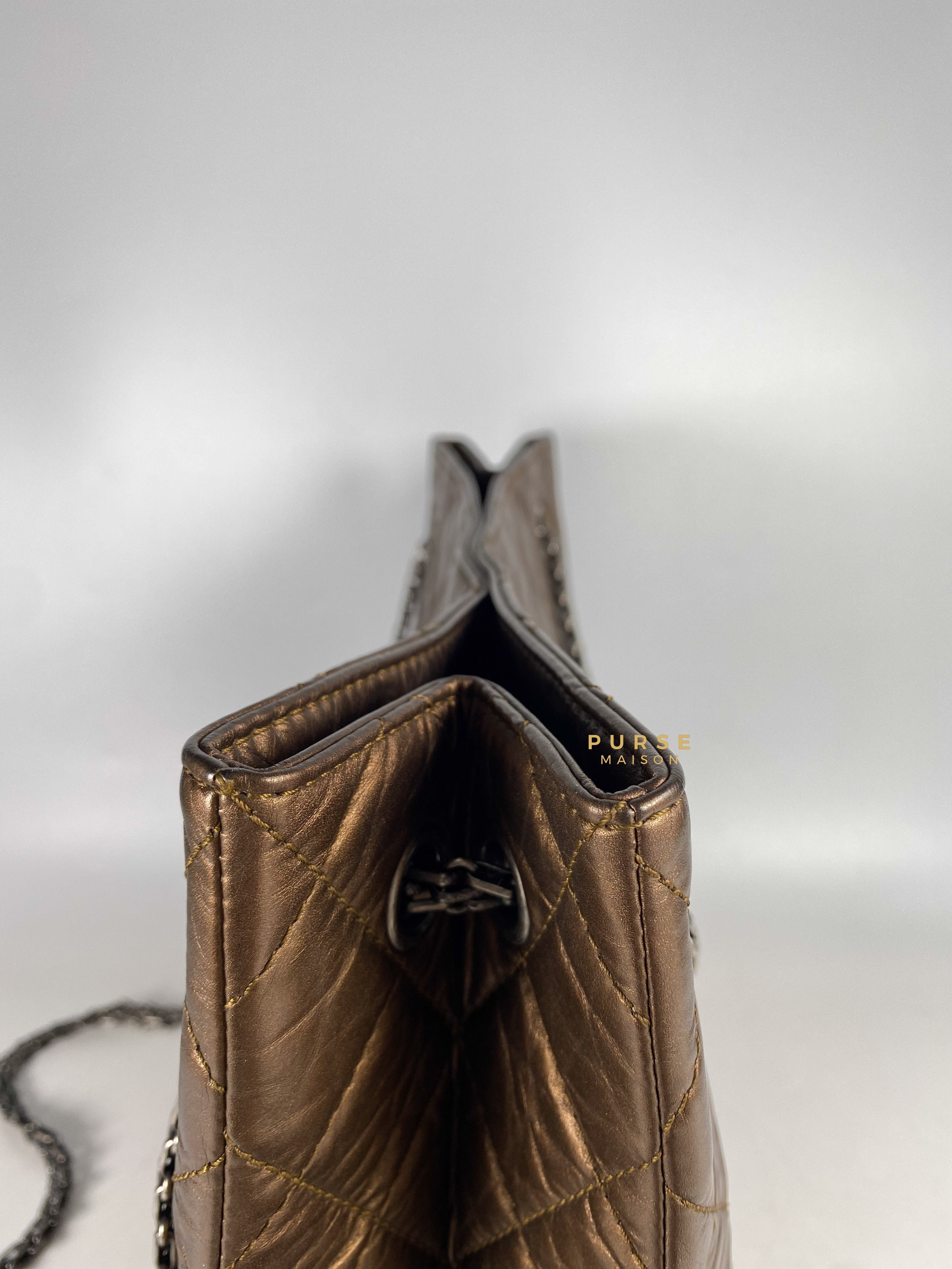 Chanel Reissue Bronze Quilted Distressed Calfskin Leather Tote Bag Series 12 | Purse Maison Luxury Bags Shop