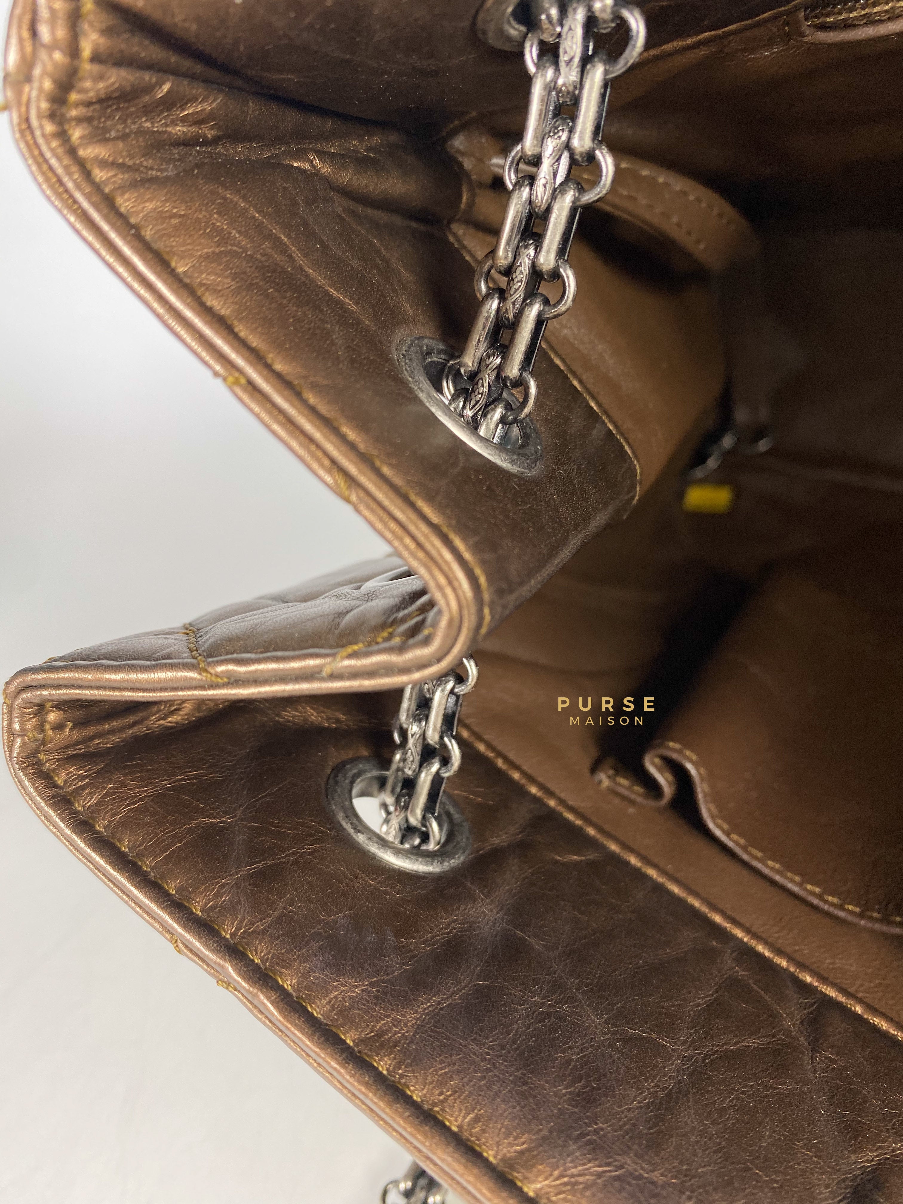 Chanel Reissue Bronze Quilted Distressed Calfskin Leather Tote Bag Series 12 | Purse Maison Luxury Bags Shop