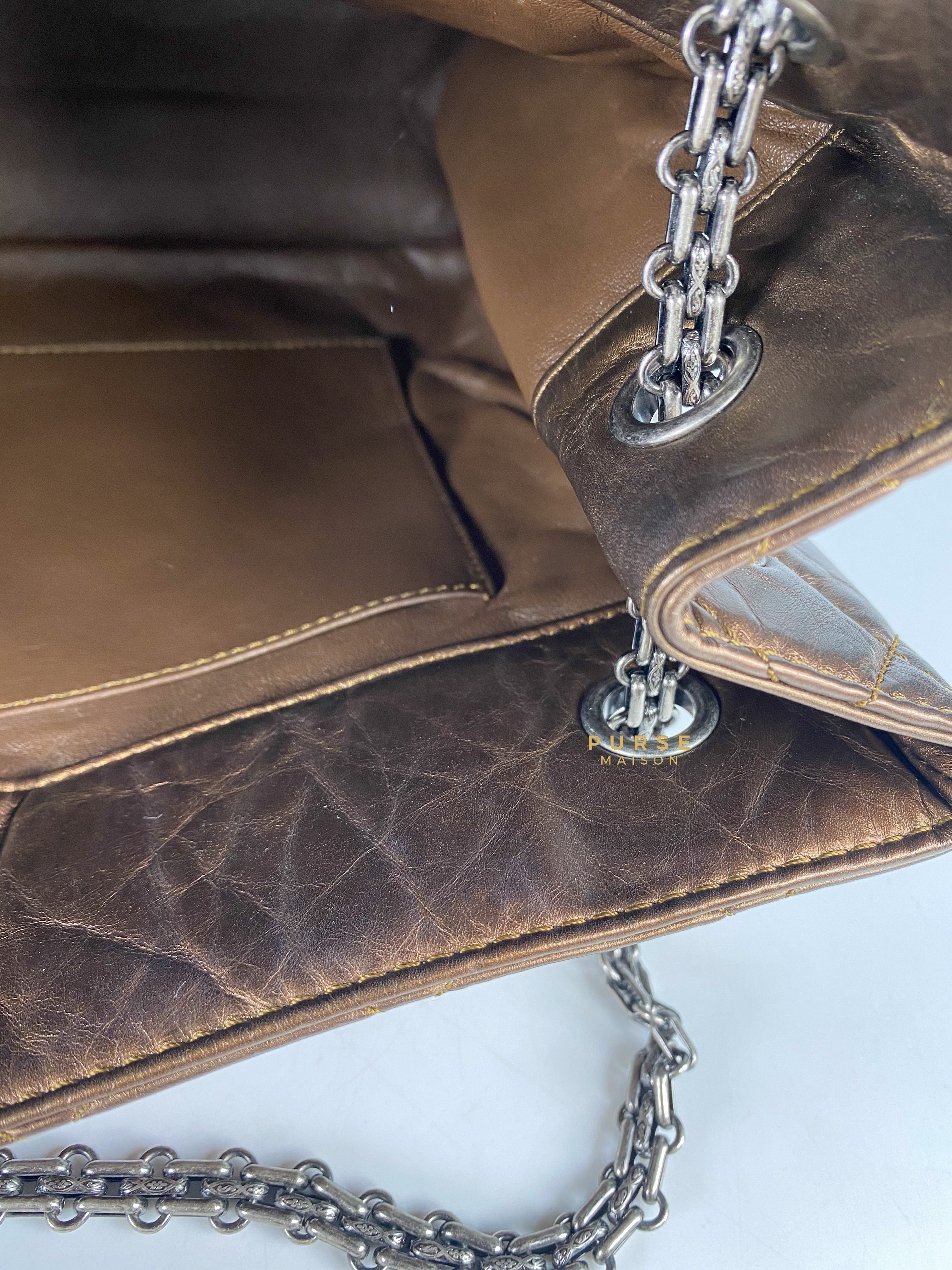 Chanel Reissue Bronze Quilted Distressed Calfskin Leather Tote Bag Series 12 | Purse Maison Luxury Bags Shop