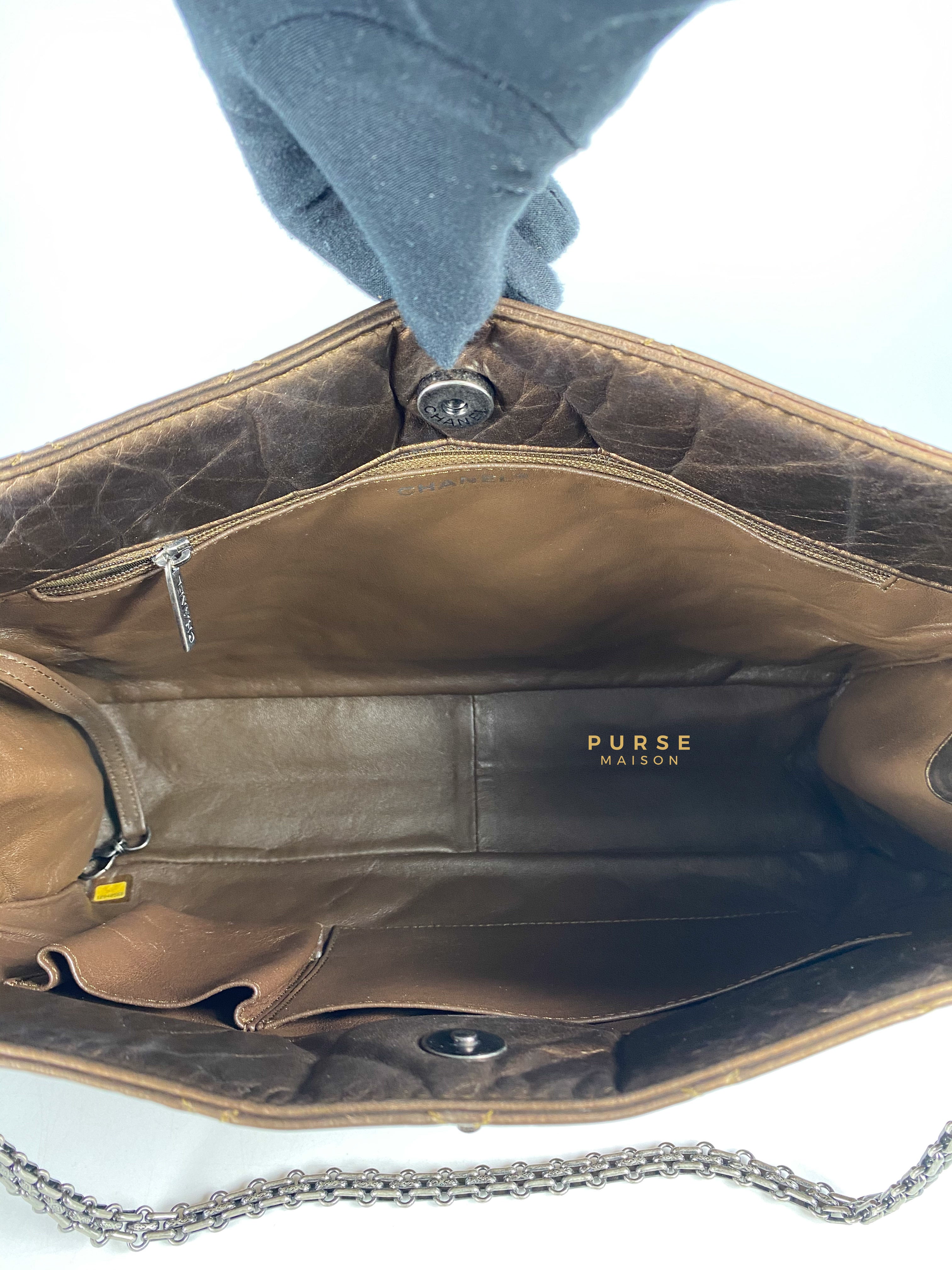 Chanel Reissue Bronze Quilted Distressed Calfskin Leather Tote Bag Series 12 | Purse Maison Luxury Bags Shop