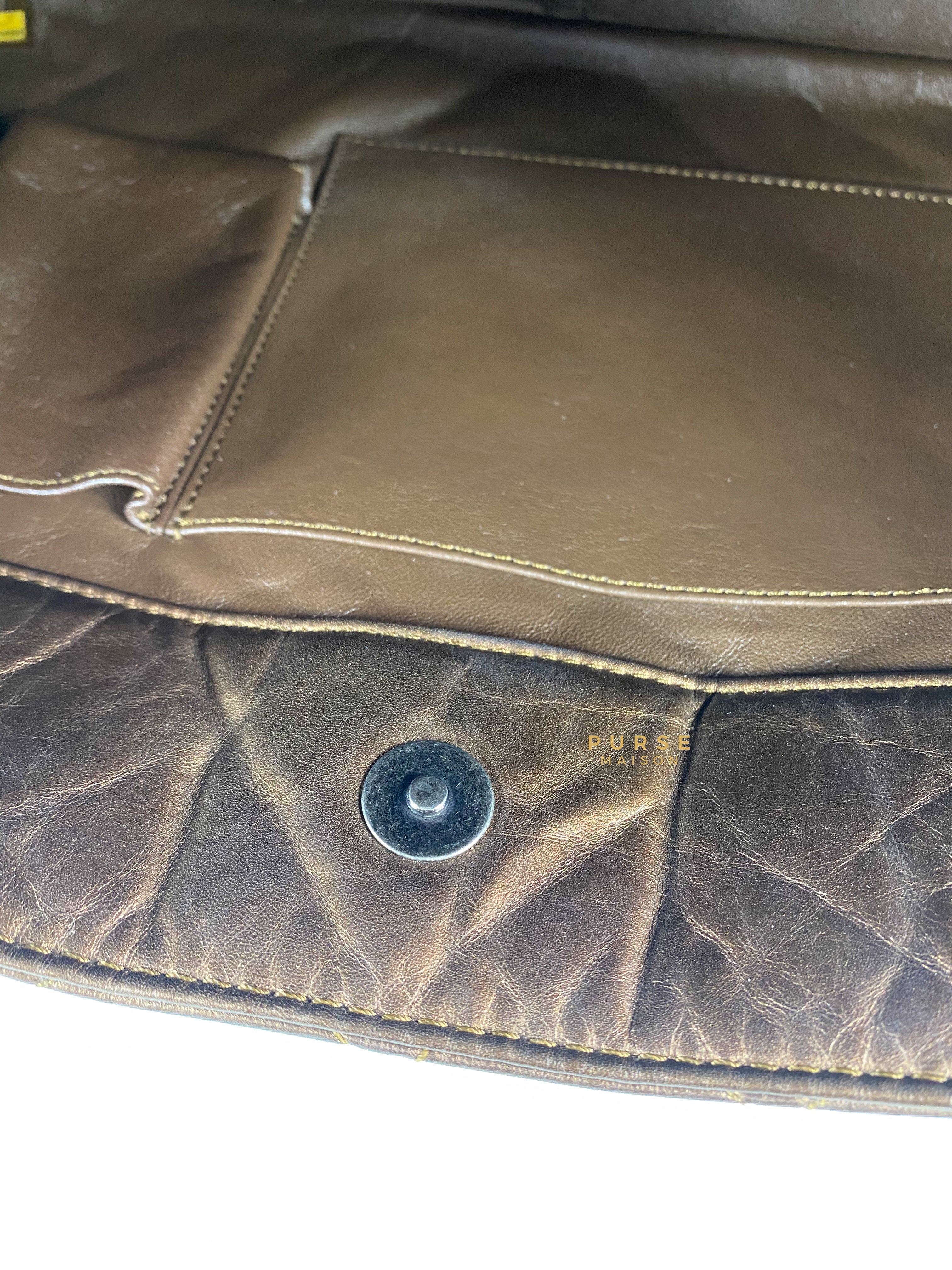 Chanel Reissue Bronze Quilted Distressed Calfskin Leather Tote Bag Series 12 | Purse Maison Luxury Bags Shop