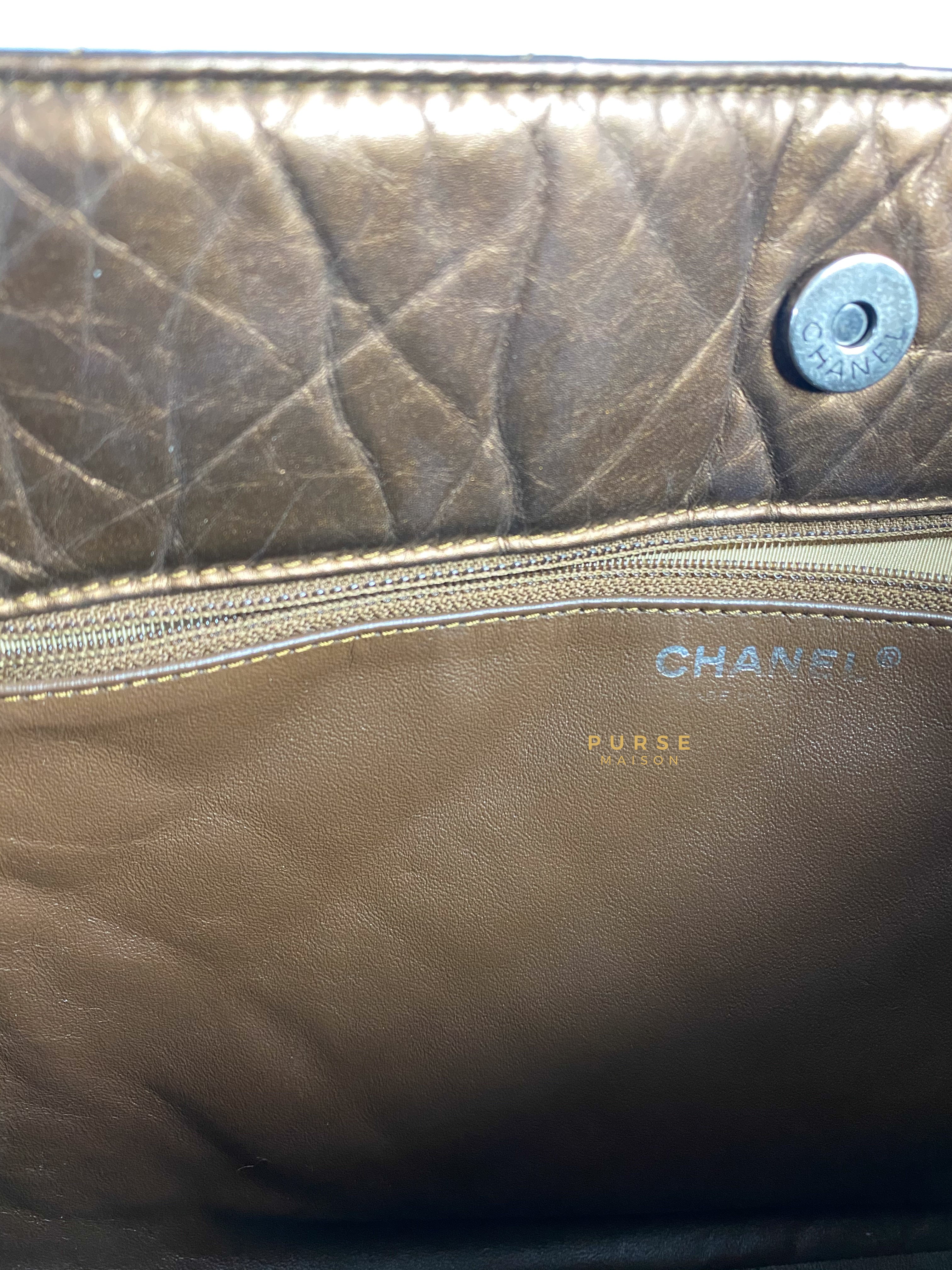Chanel Reissue Bronze Quilted Distressed Calfskin Leather Tote Bag Series 12 | Purse Maison Luxury Bags Shop