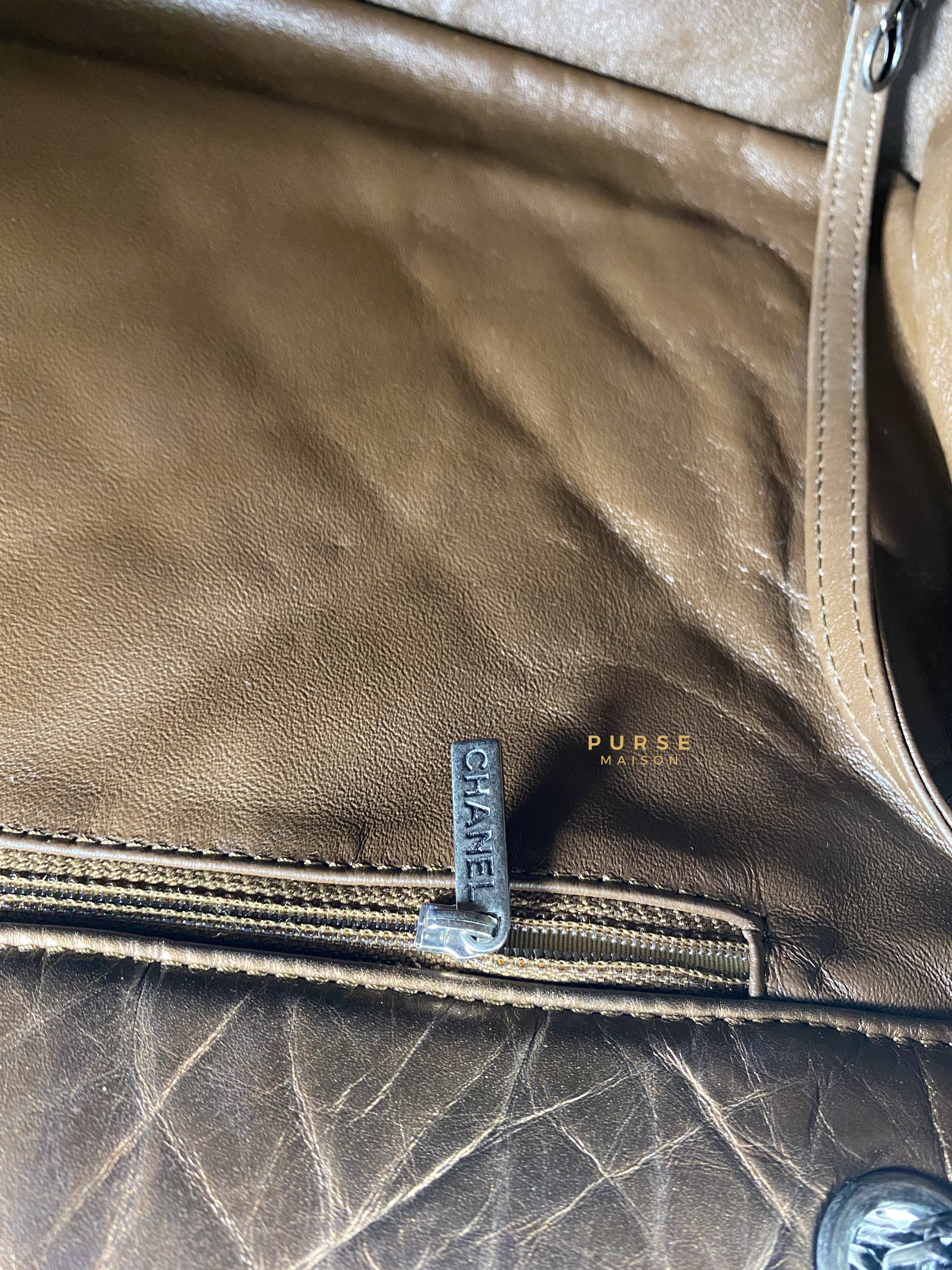 Chanel Reissue Bronze Quilted Distressed Calfskin Leather Tote Bag Series 12 | Purse Maison Luxury Bags Shop