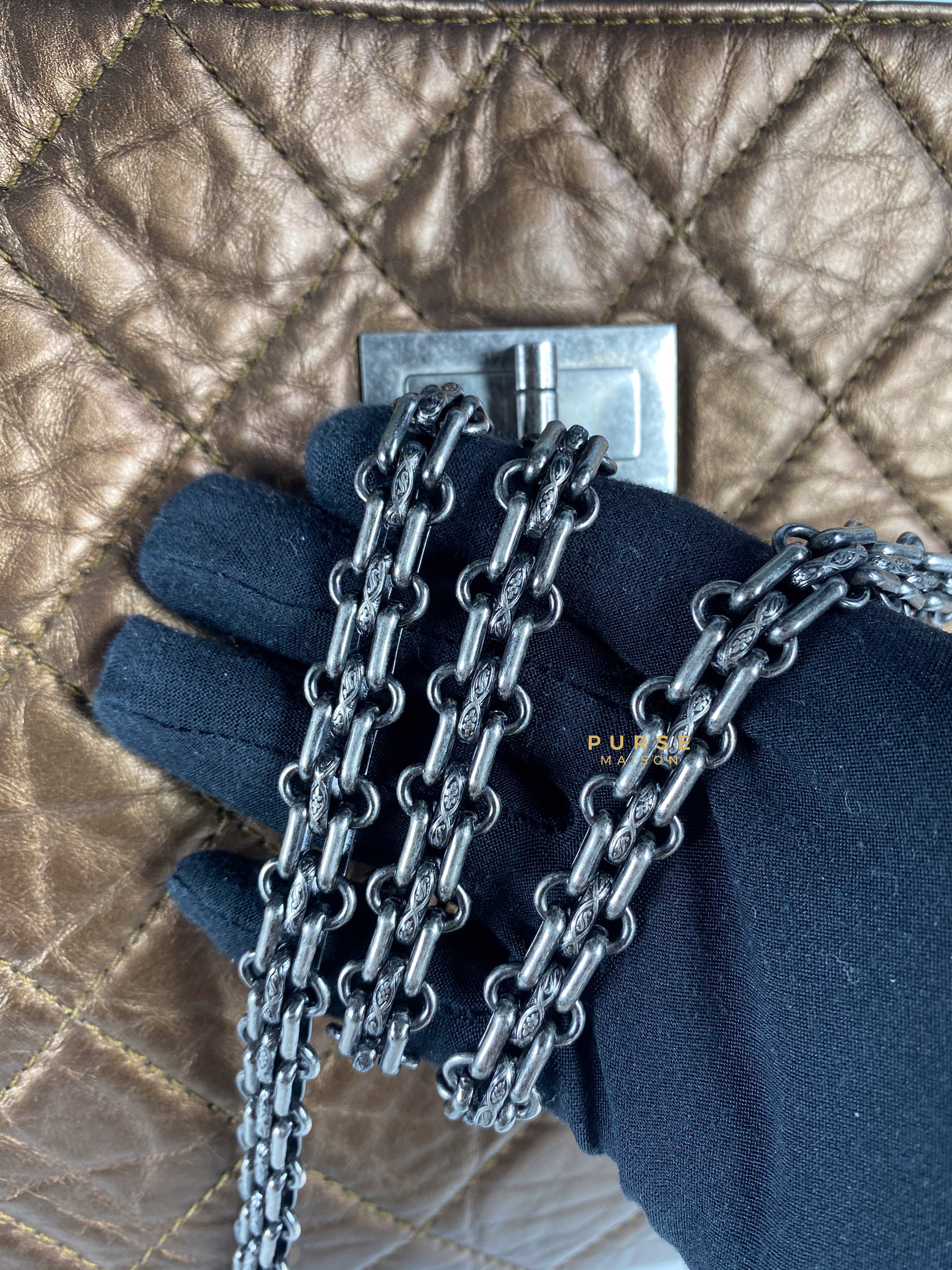 Chanel Reissue Bronze Quilted Distressed Calfskin Leather Tote Bag Series 12 | Purse Maison Luxury Bags Shop