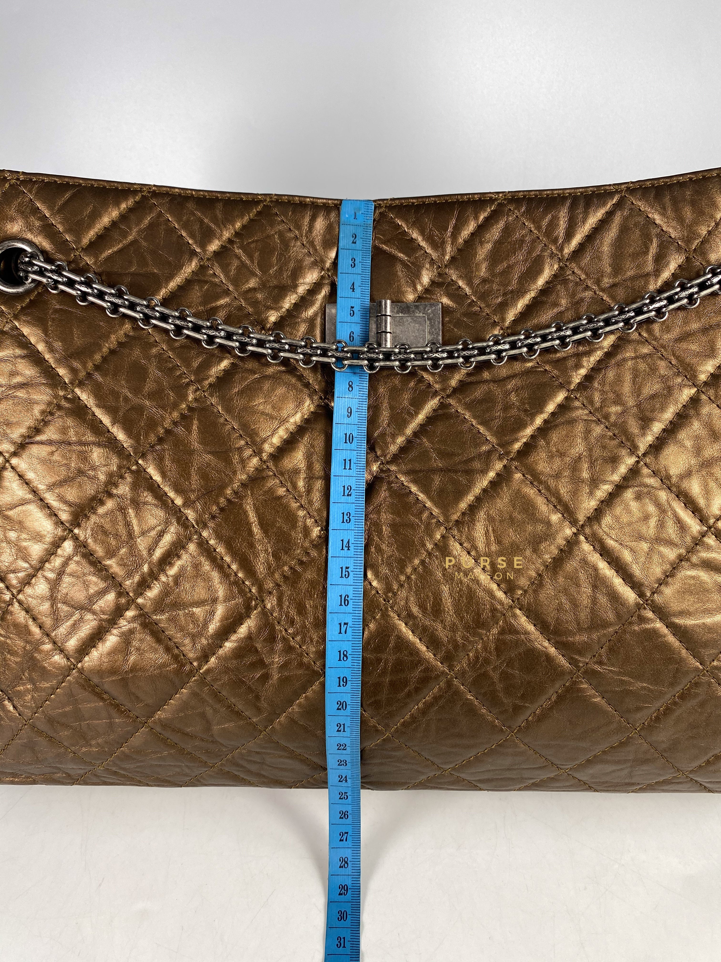 Chanel Reissue Bronze Quilted Distressed Calfskin Leather Tote Bag Series 12 | Purse Maison Luxury Bags Shop