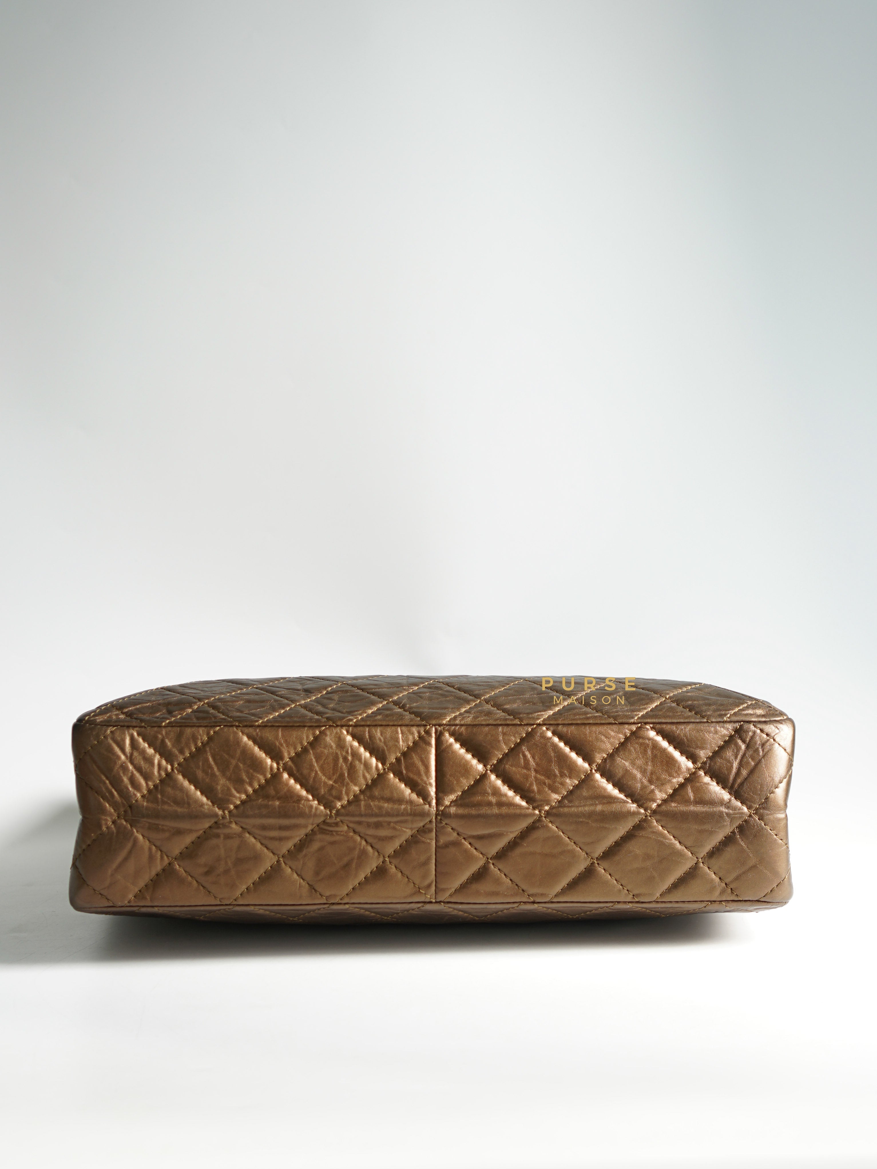 Chanel Reissue Bronze Quilted Distressed Calfskin Leather Tote Bag Series 12 | Purse Maison Luxury Bags Shop