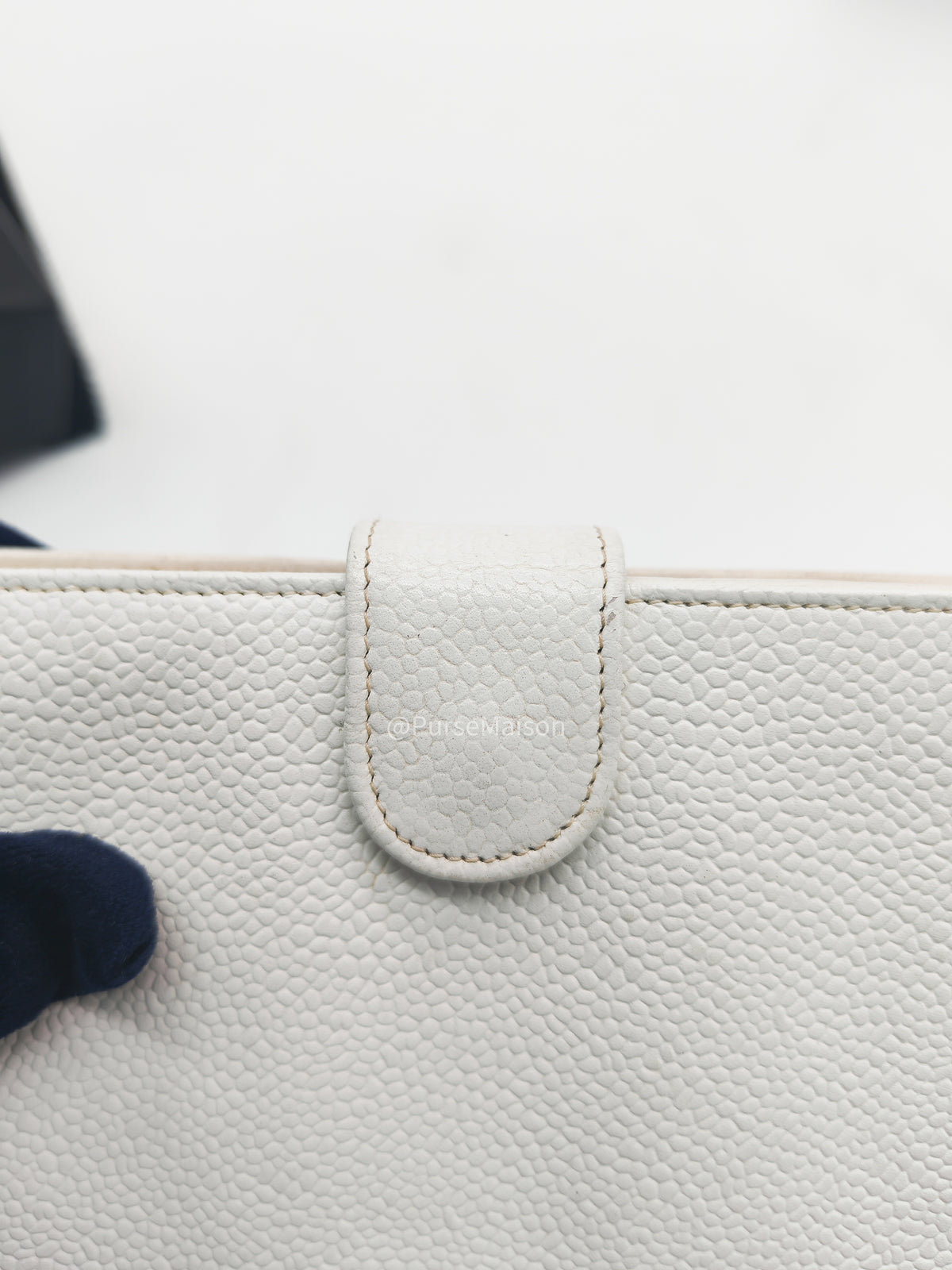 Chanel Timeless CC Long Bifold Wallet in White Caviar Leather and Gold Hardware Series 5 | Purse Maison Luxury Bags Shop