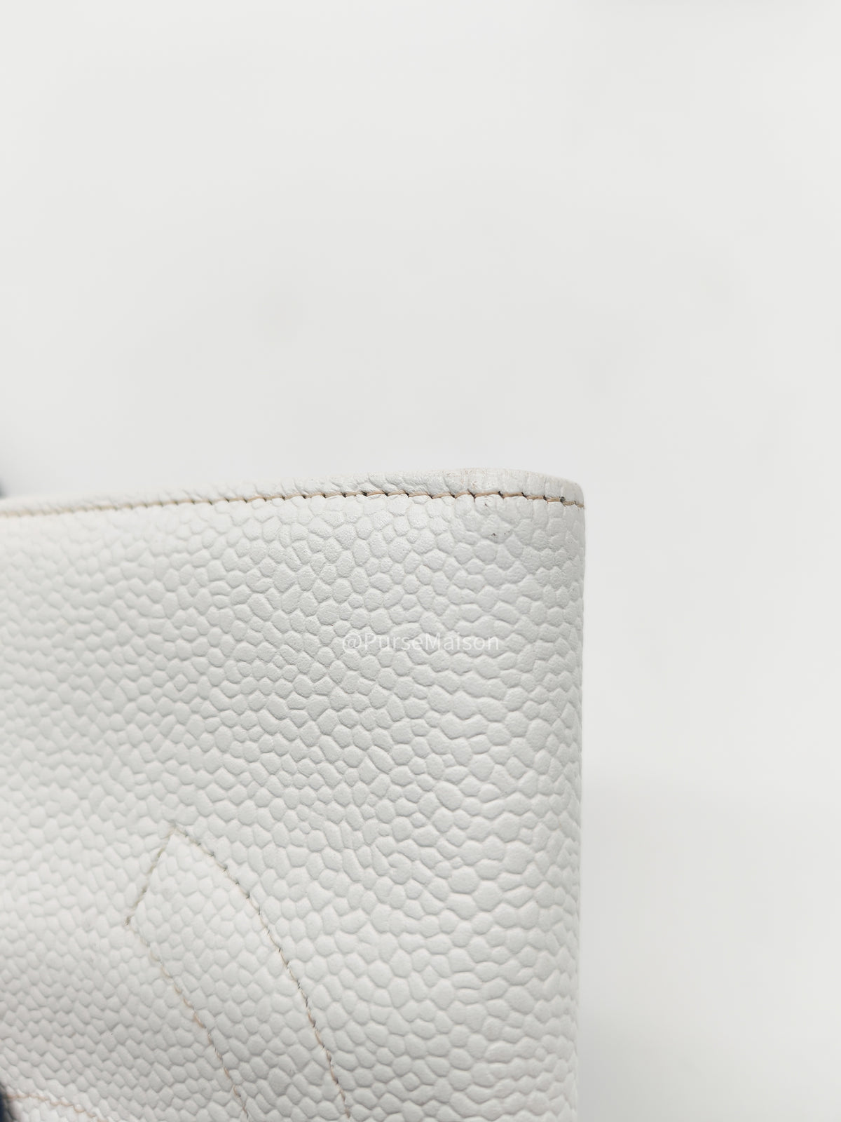 Chanel Timeless CC Long Bifold Wallet in White Caviar Leather and Gold Hardware Series 5 | Purse Maison Luxury Bags Shop