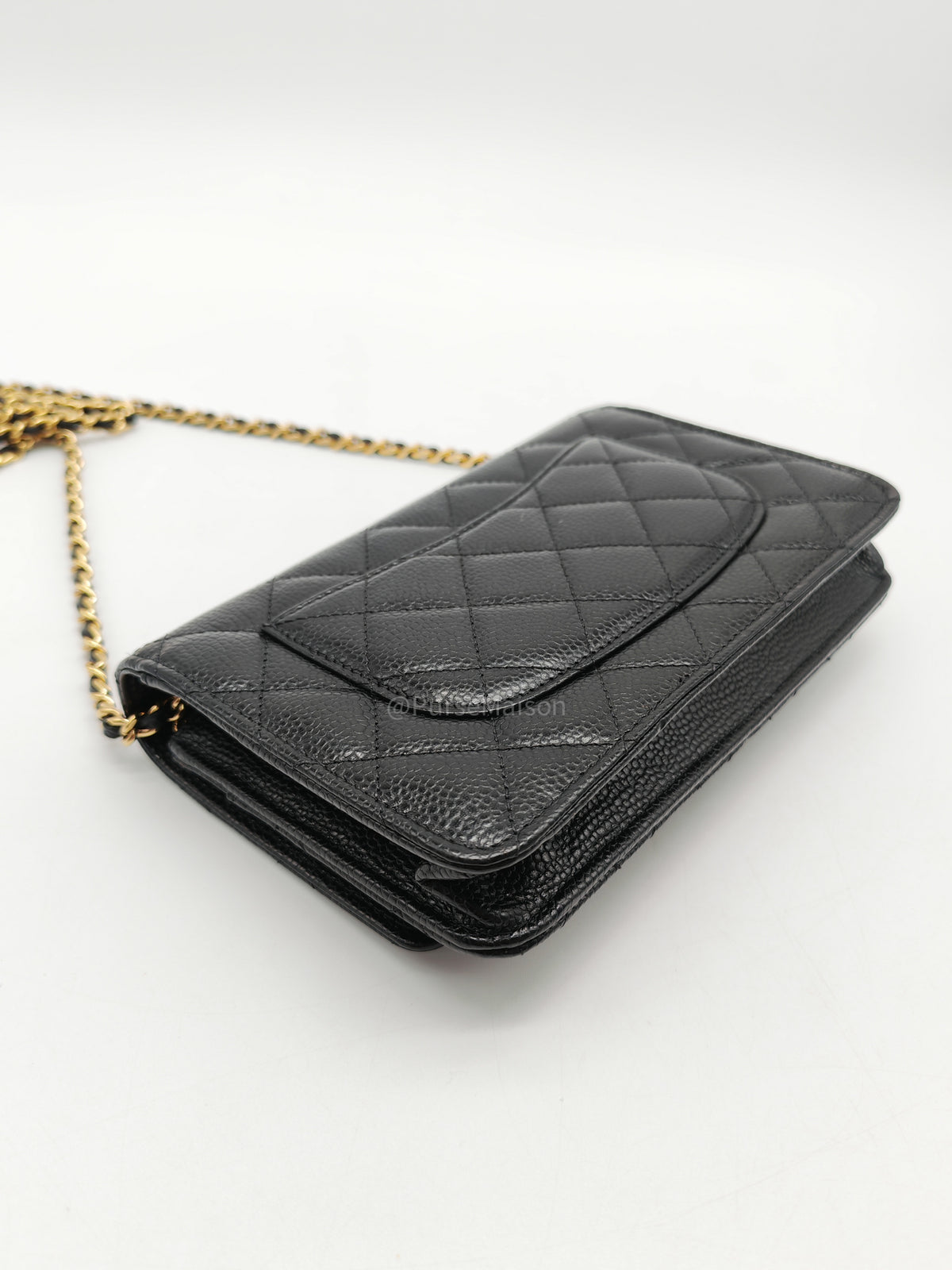 Chanel Turn Lock Wallet On Chain (WOC) in Black Caviar Leather Gold Hardware Microchip (GG****2G) | Purse Maison Luxury Bags Shop