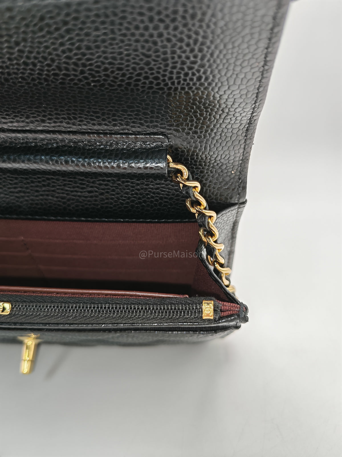Chanel Turn Lock Wallet On Chain (WOC) in Black Caviar Leather Gold Hardware Microchip (GG****2G) | Purse Maison Luxury Bags Shop