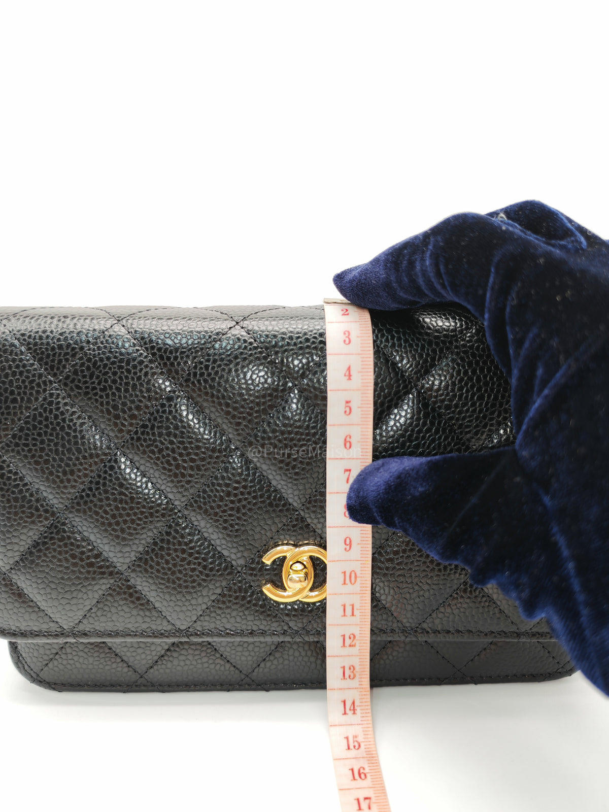 Chanel Turn Lock Wallet On Chain (WOC) in Black Caviar Leather Gold Hardware Microchip (GG****2G) | Purse Maison Luxury Bags Shop