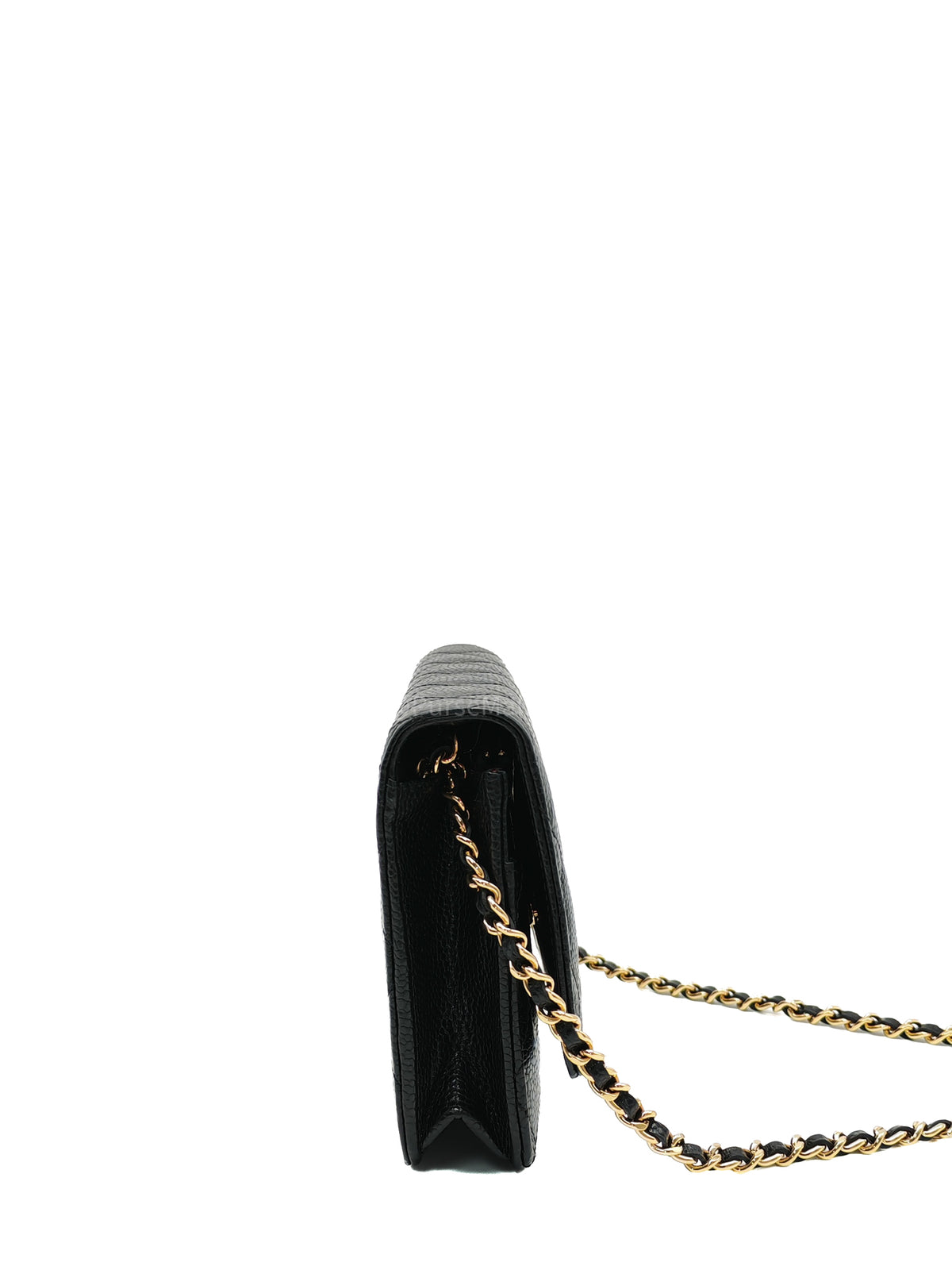 Chanel Turn Lock Wallet On Chain (WOC) in Black Caviar Leather Gold Hardware Microchip (GG****2G) | Purse Maison Luxury Bags Shop