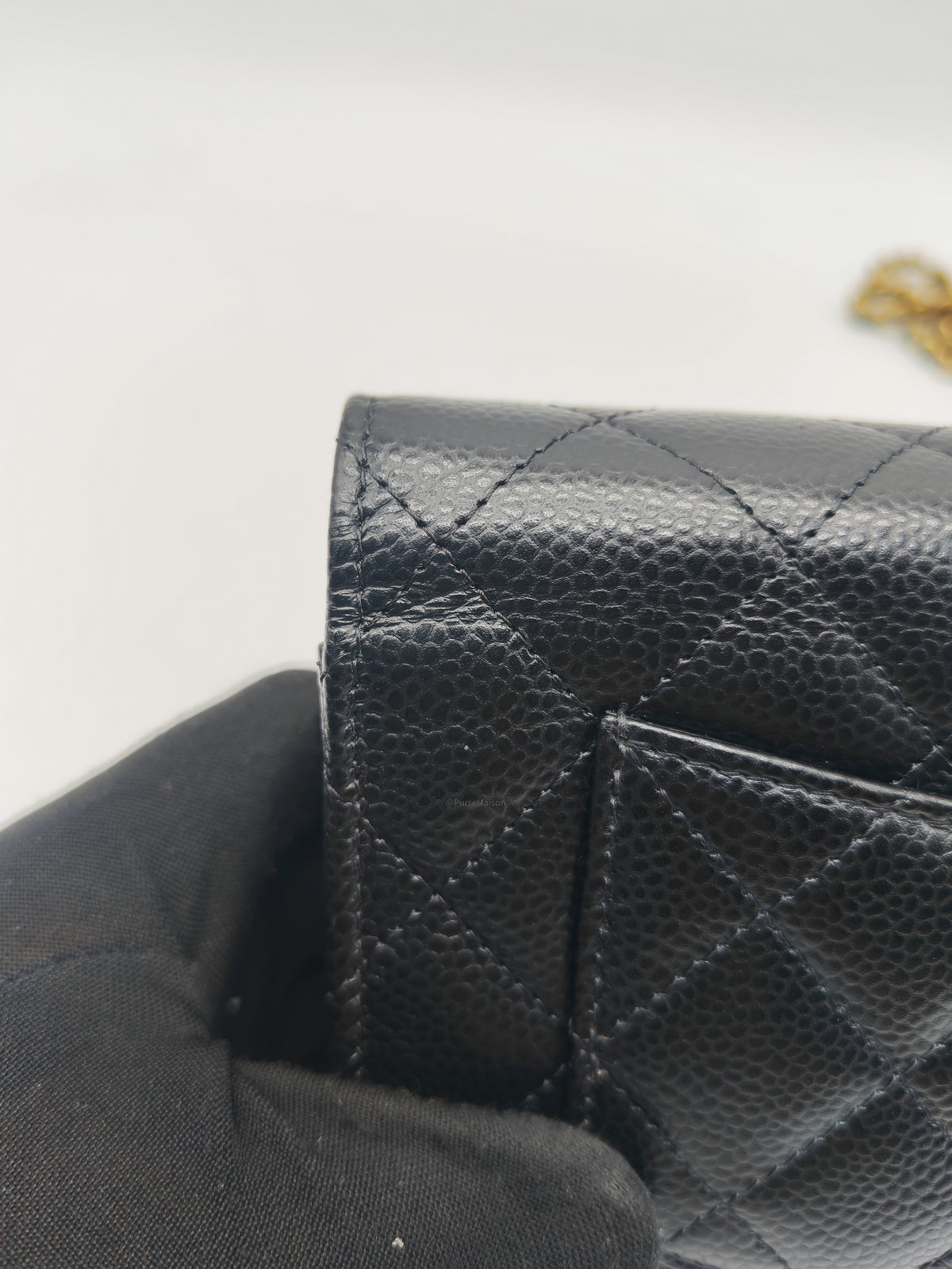 Chanel Turn Lock Wallet on Chain (WOC) in Black Caviar Leather Gold Hardware (Microchip) | Purse Maison Luxury Bags Shop