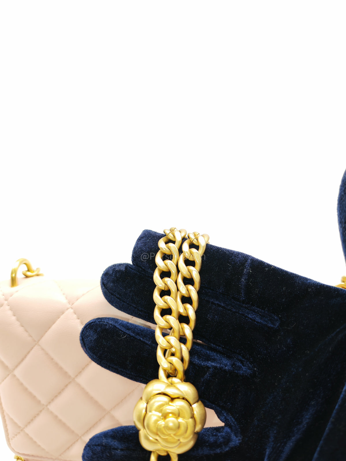 Chanel Turning Lock & Adjustable Chain Strap Wallet On Chain in Sakura Pink Lambskin Leather Aged Gold Hardware (Microchip) | Purse Maison Luxury Bags Shop