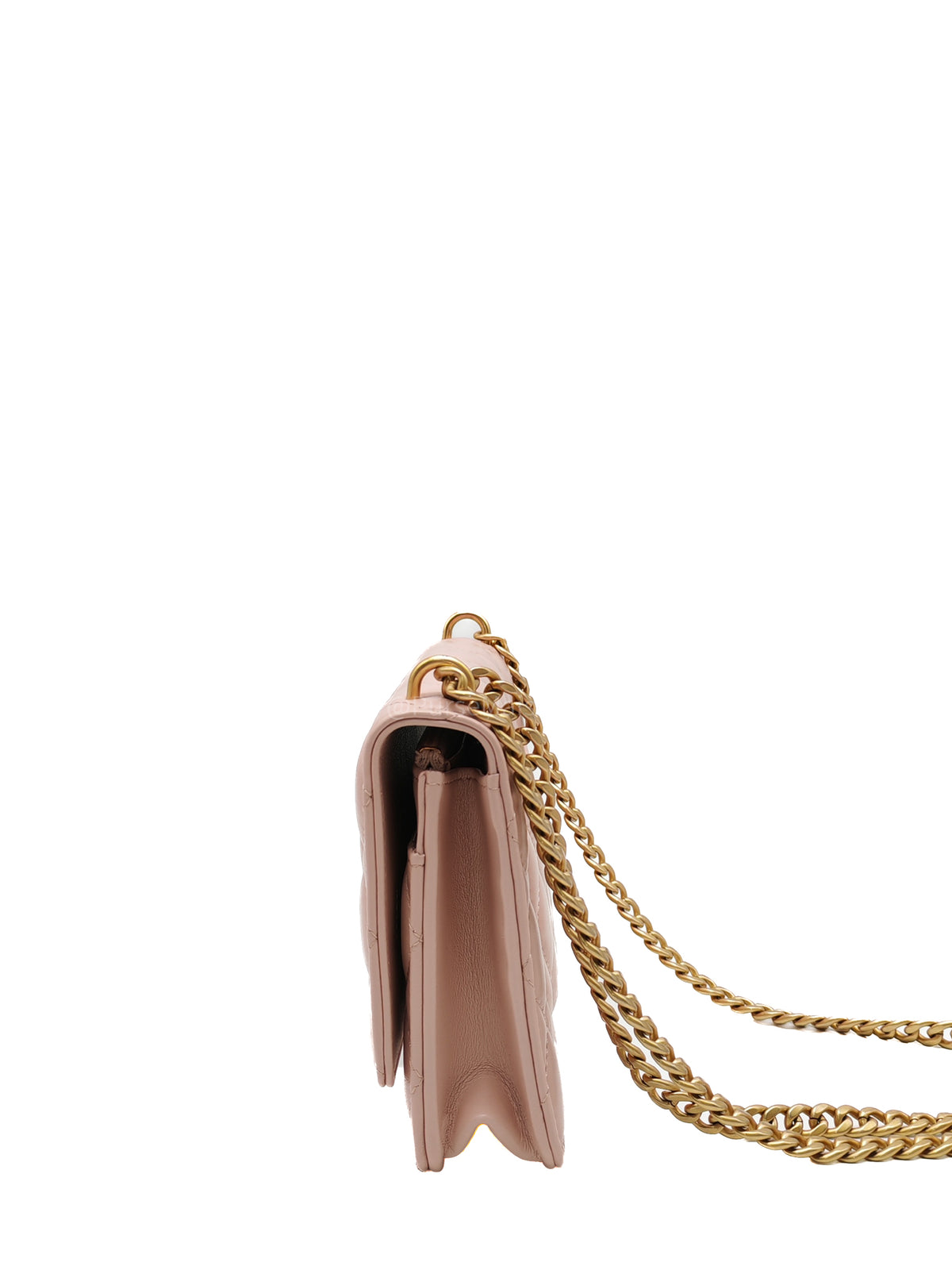 Chanel Turning Lock & Adjustable Chain Strap Wallet On Chain in Sakura Pink Lambskin Leather Aged Gold Hardware (Microchip) | Purse Maison Luxury Bags Shop