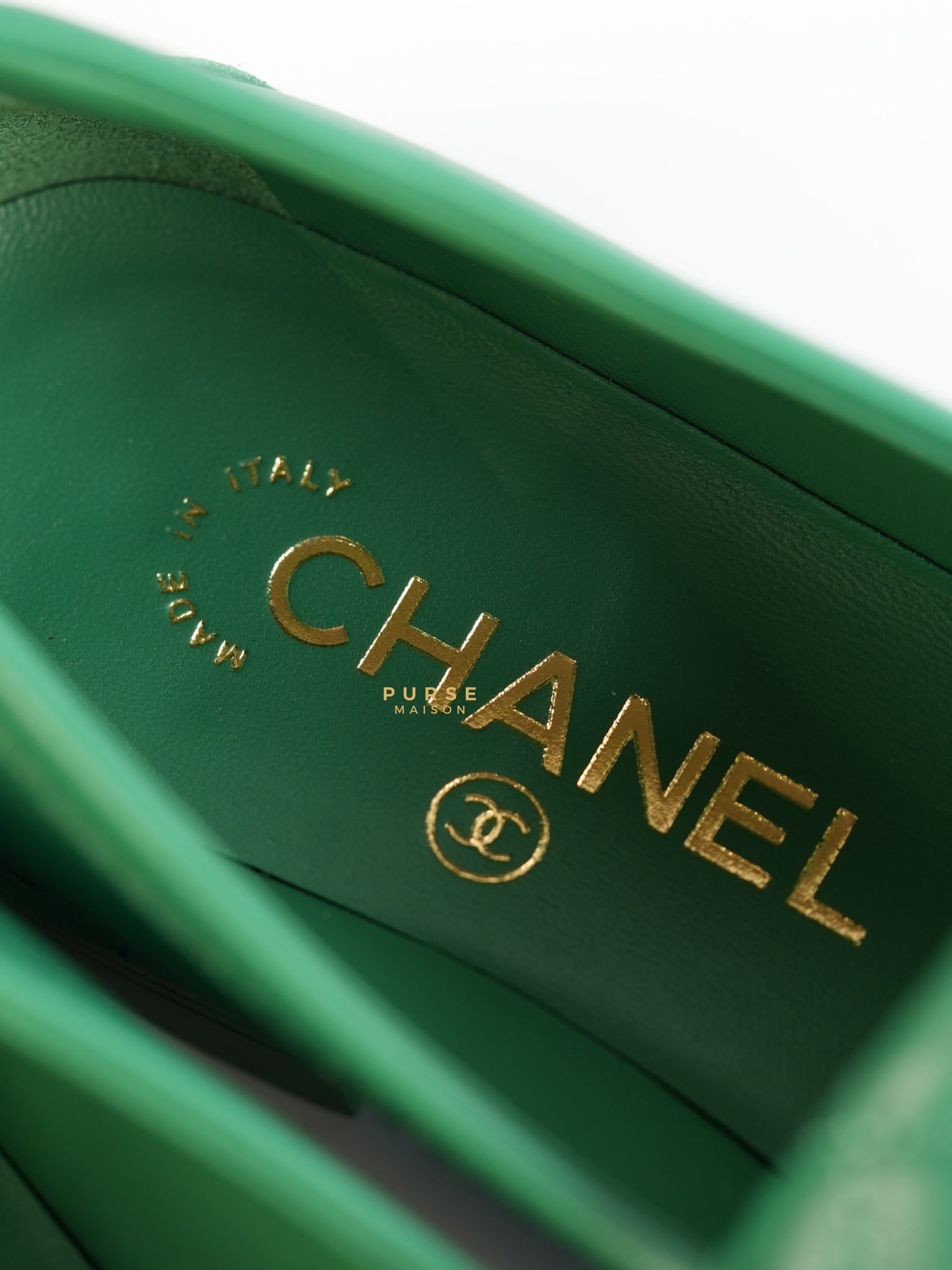 Turnlock Loafers Green Lambskin Size 37 EU (23cm) | Purse Maison Luxury Bags Shop